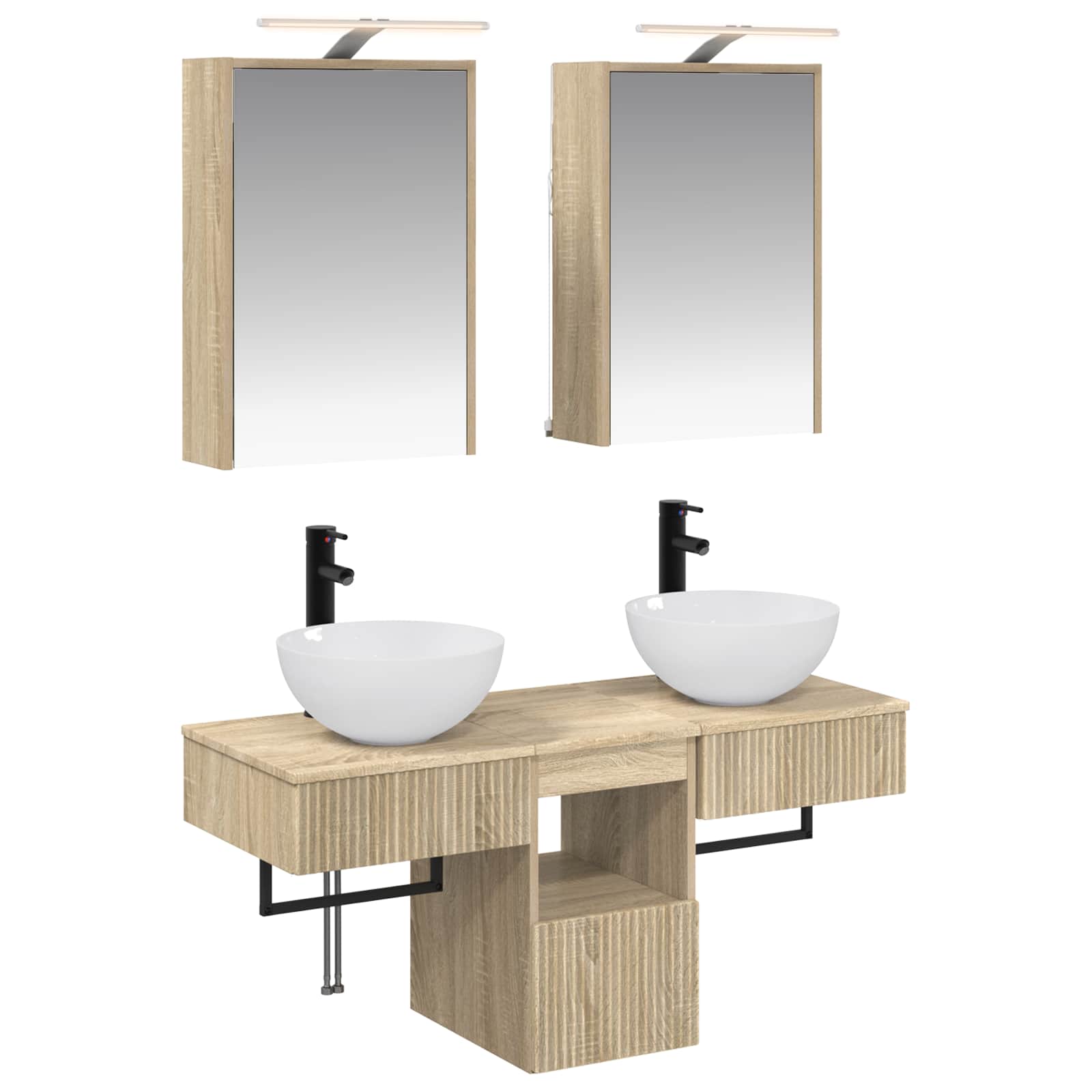 Σετ Ντουλαπιών Μπάνιου 5 pcs Sonoma Δρυς 43 x 16 x 62,5 εκ.