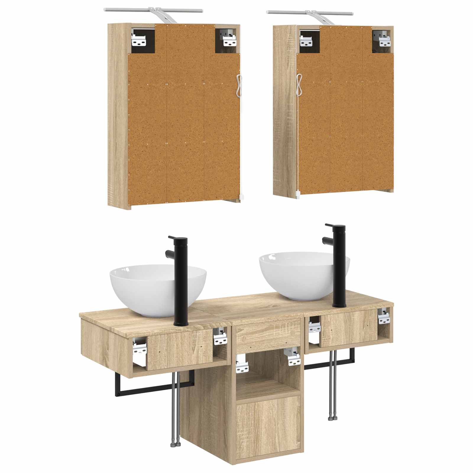 Σετ Ντουλαπιών Μπάνιου 5 pcs Sonoma Δρυς 43 x 16 x 62,5 εκ.