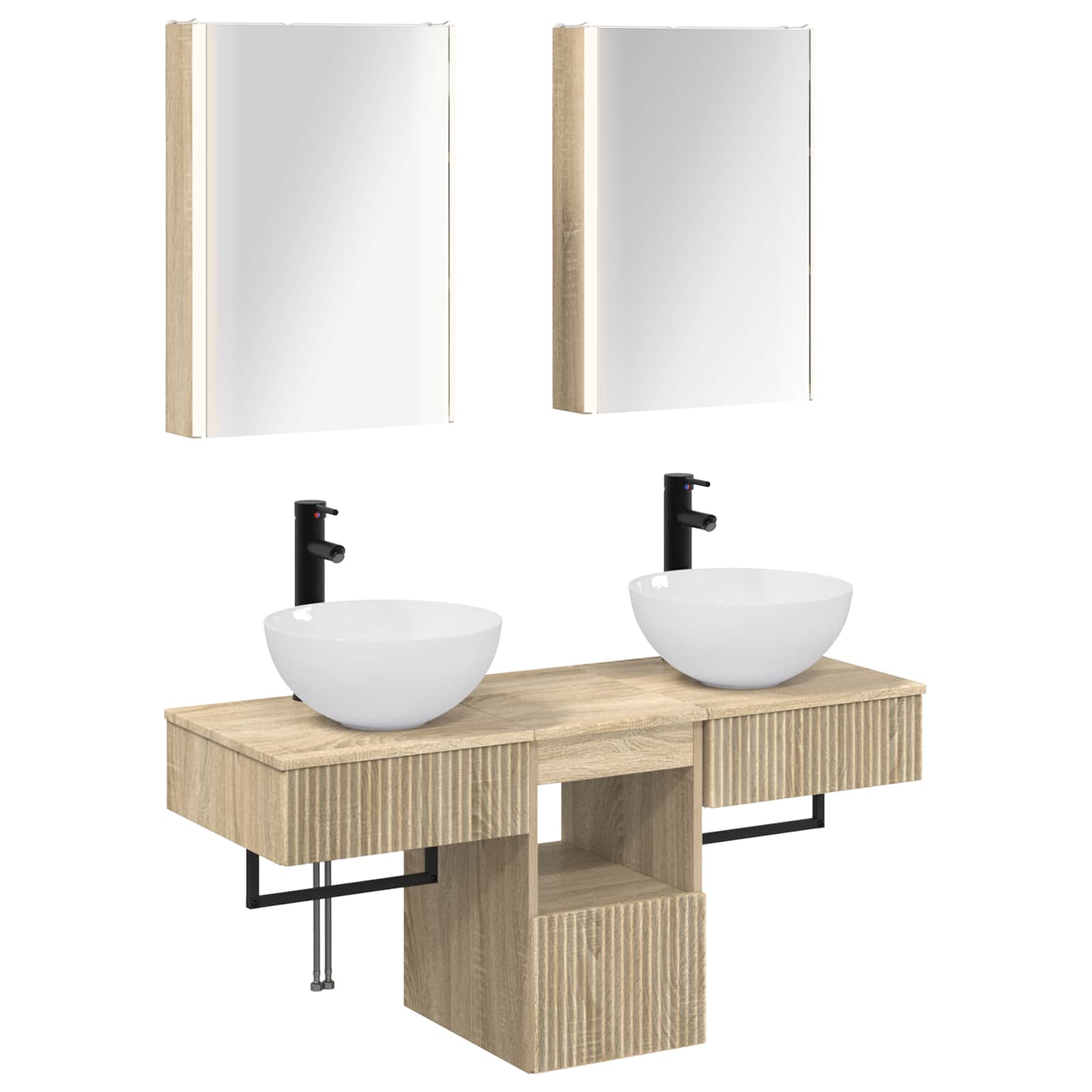 Σετ Ντουλαπιών Μπάνιου 5 pcs Sonoma Δρυς 43 x 11,5 x 60,5 εκ.