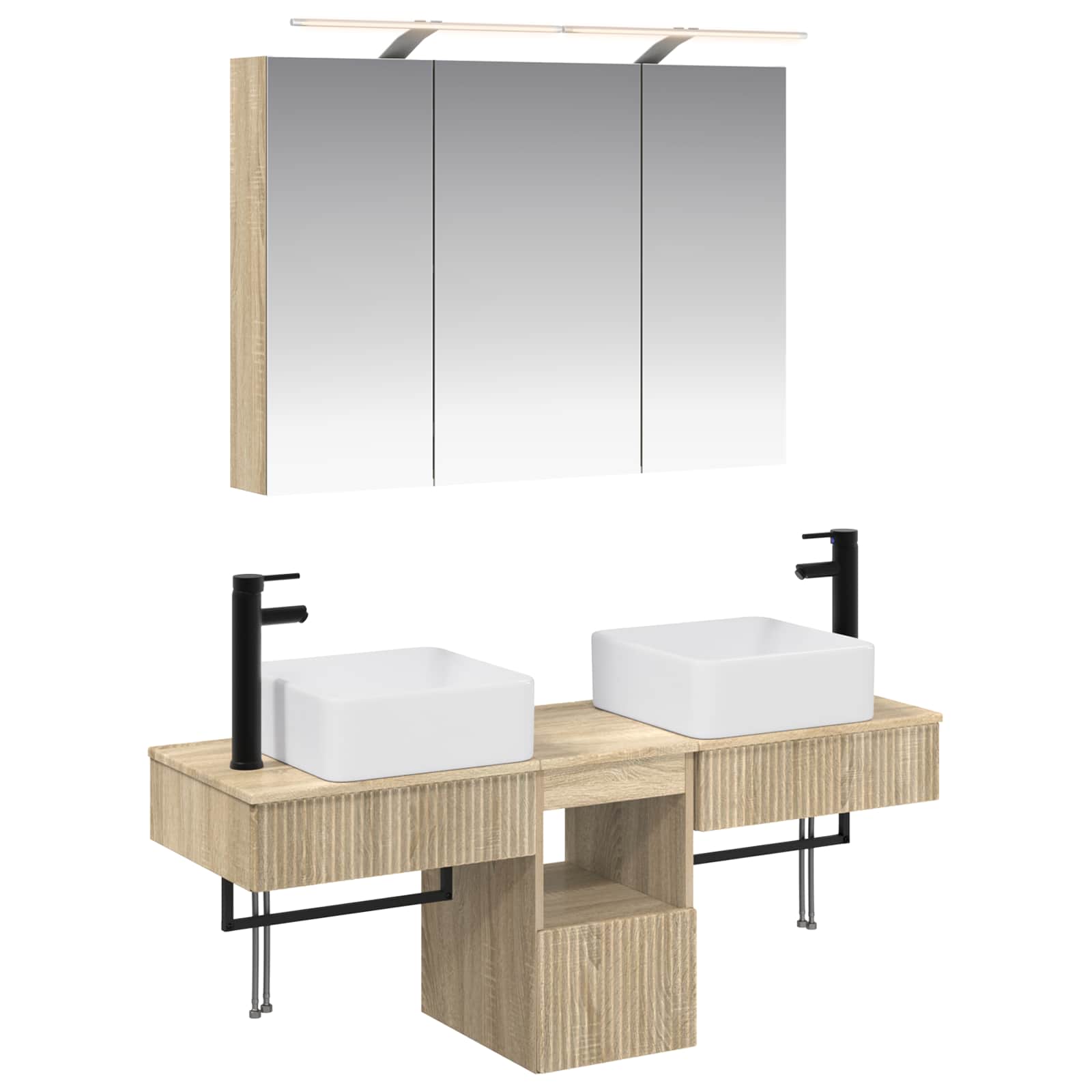 Σετ Ντουλαπιών Μπάνιου 4 pcs Sonoma Δρυς 100 x 14,5 x 70 εκ