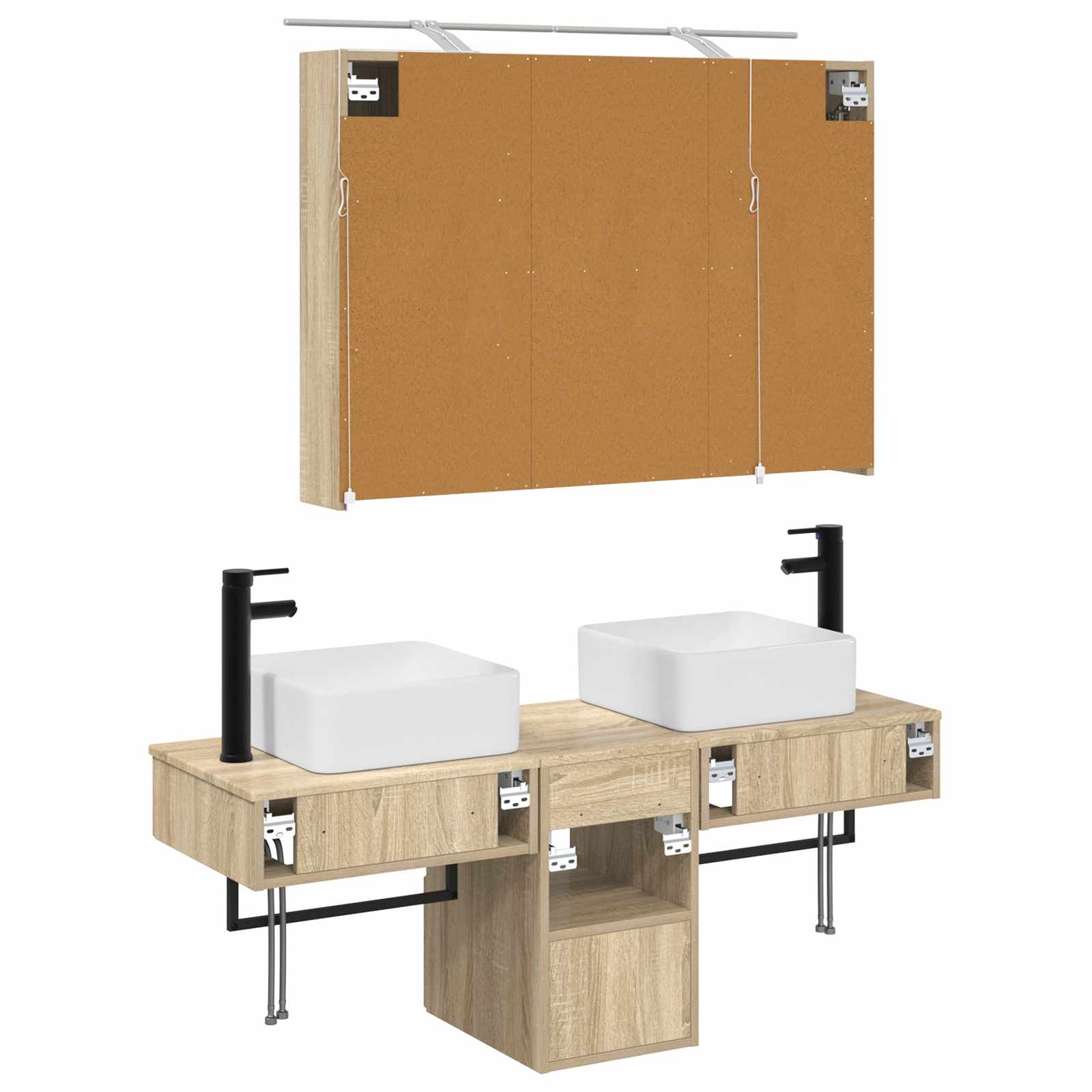Σετ Ντουλαπιών Μπάνιου 4 pcs Sonoma Δρυς 100 x 14,5 x 70 εκ