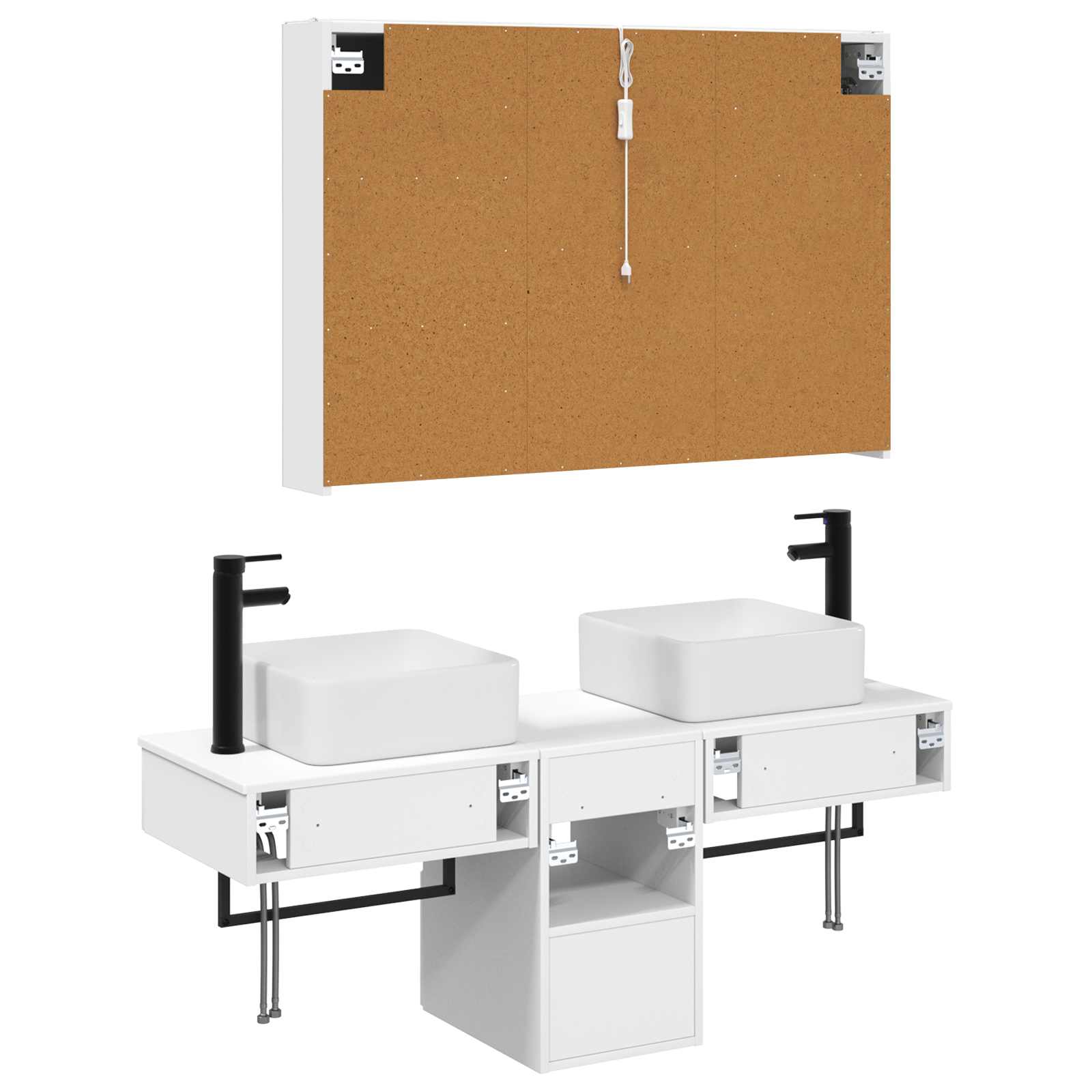 Σετ Ντουλαπιών Μπάνιου 4 pcs Λευκό 103,5 x 15,5 x 70 εκ. - Pakobazaar