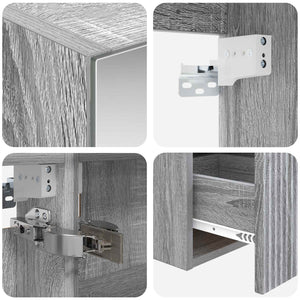 Σετ Ντουλαπιών Μπάνιου 5 pcs Γκρι Sonoma 50 x 14,5 x 70 εκ - Pakobazaar