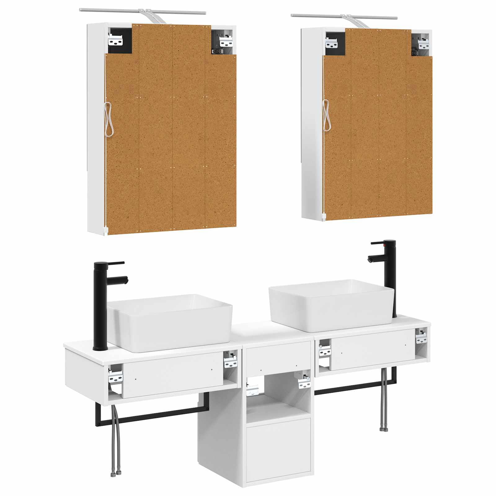 Σετ Ντουλαπιών Μπάνιου 5 pcs Λευκό 50 x 14,5 x 70 εκ