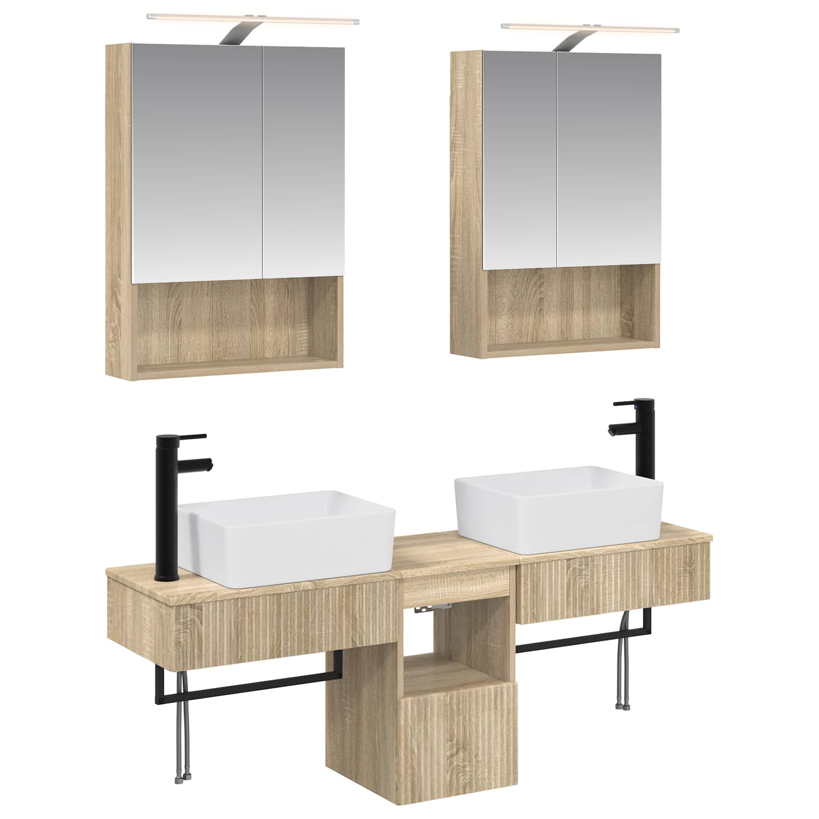 Σετ Ντουλαπιών Μπάνιου 5 pcs Sonoma Δρυς 50 x 14,5 x 70 εκ