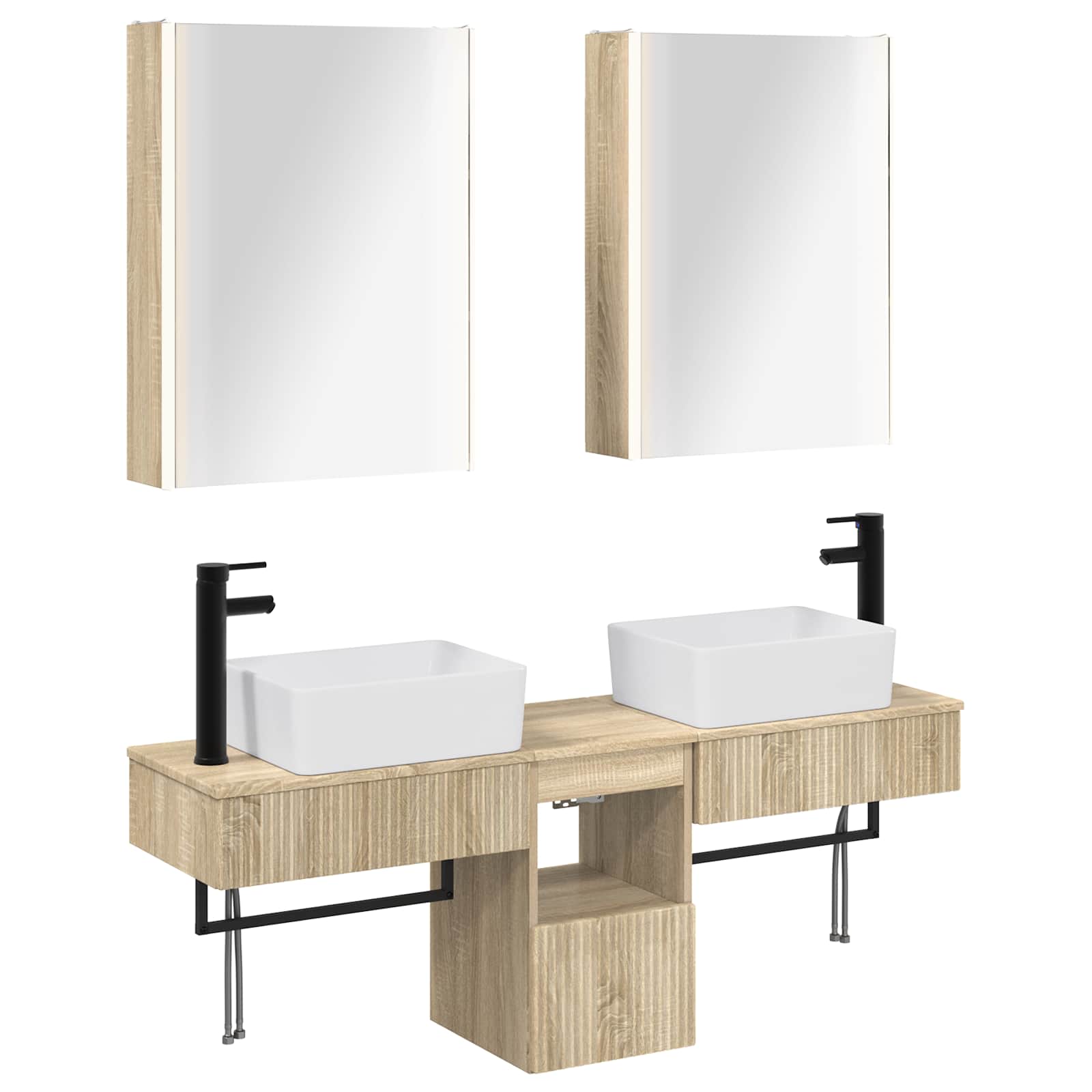 Σετ Ντουλαπιών Μπάνιου 5 pcs Sonoma Δρυς 53 x 15,5 x 70 εκ.