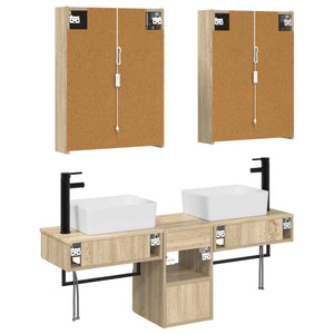 Σετ Ντουλαπιών Μπάνιου 5 pcs Sonoma Δρυς 53 x 15,5 x 70 εκ. - Pakobazaar