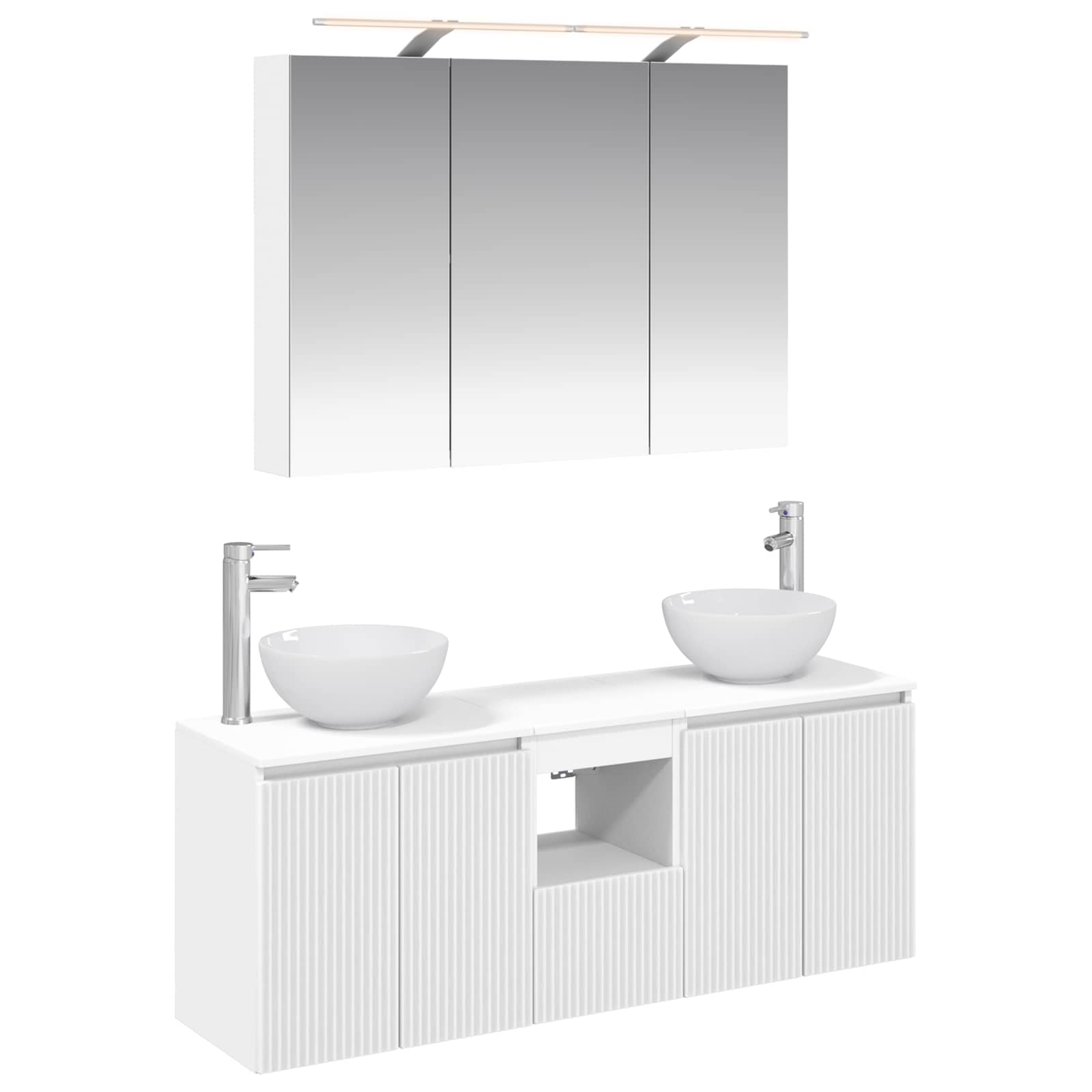 Σετ Ντουλαπιών Μπάνιου 4 pcs Λευκό 100 x 14,5 x 70 εκ