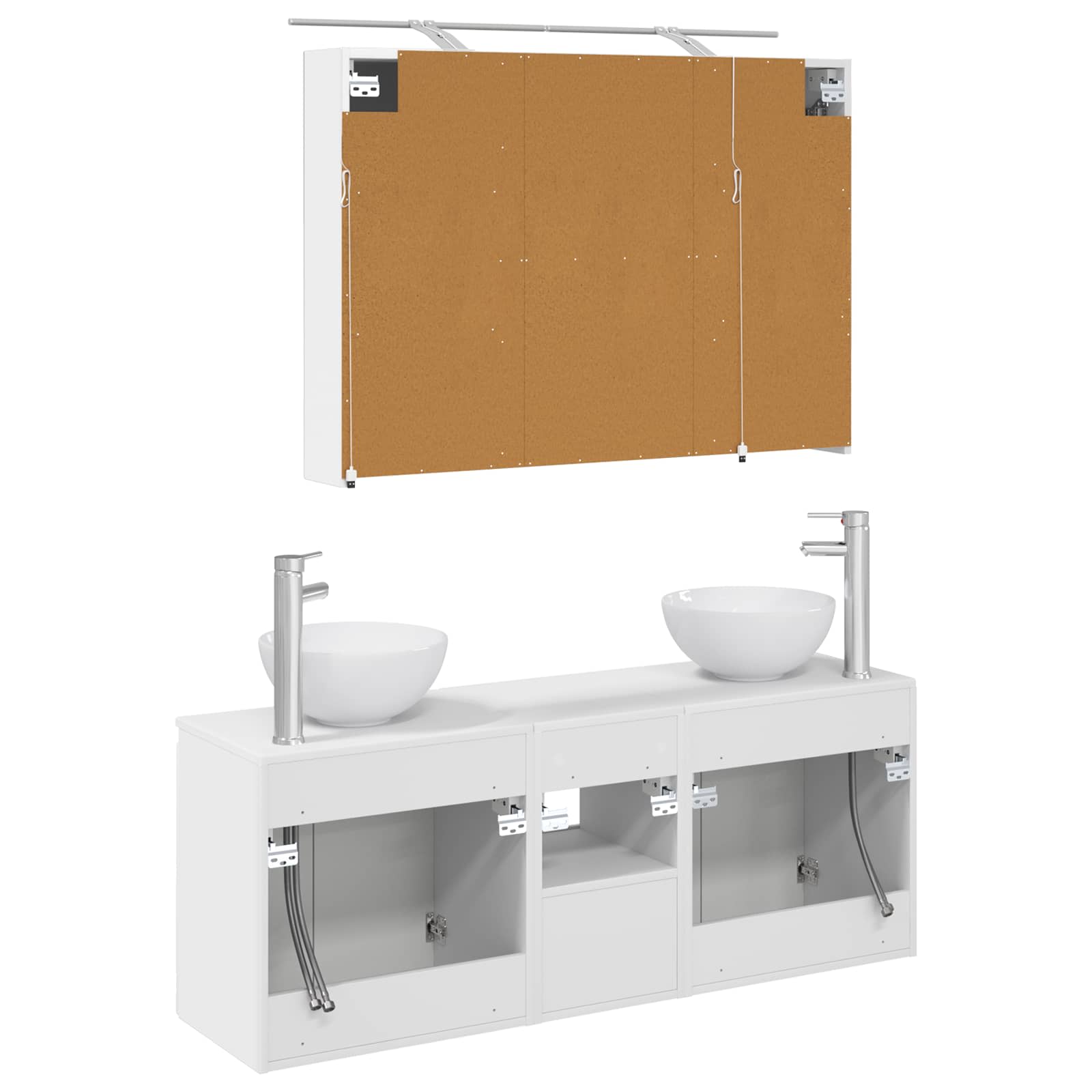 Σετ Ντουλαπιών Μπάνιου 4 pcs Λευκό 100 x 14,5 x 70 εκ