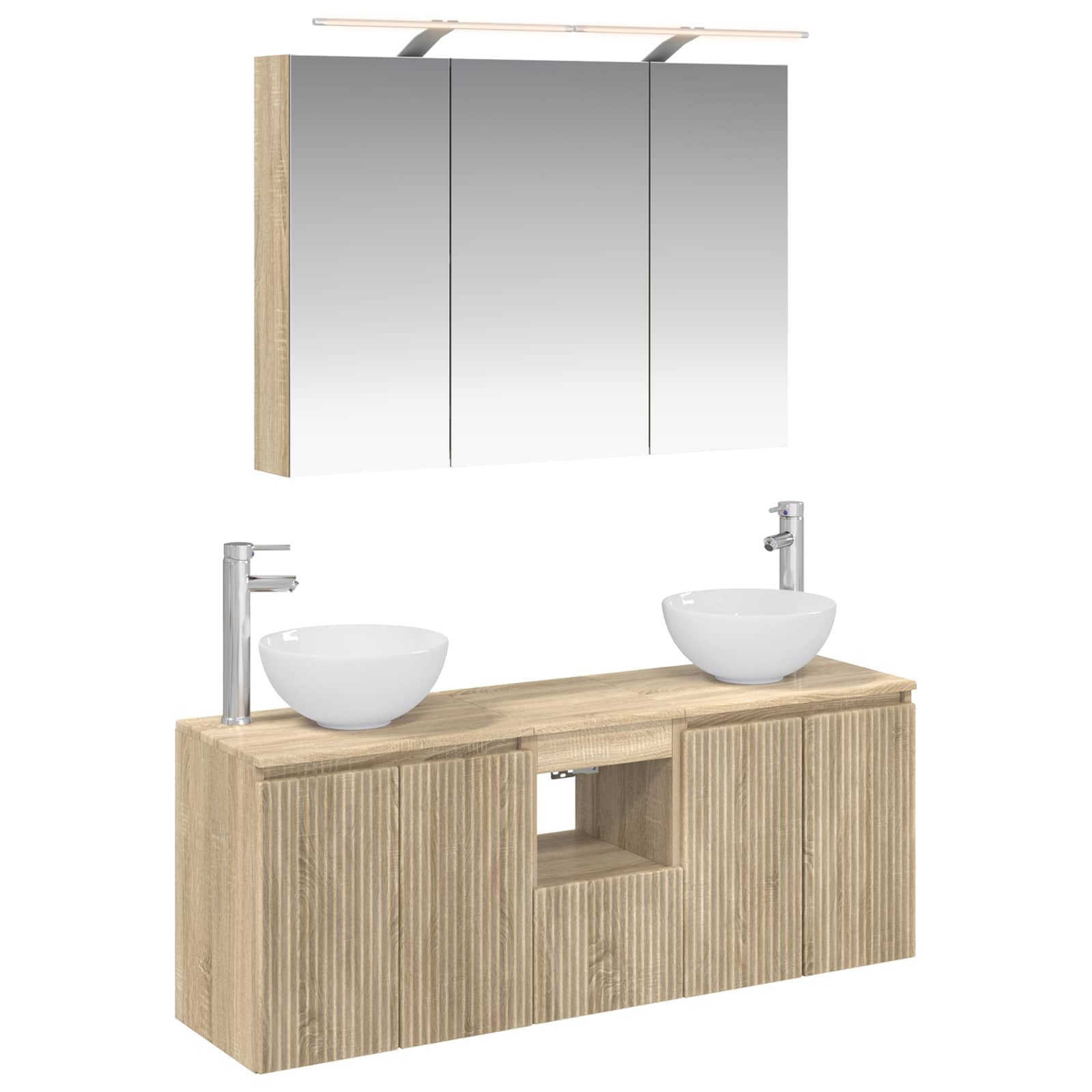 Σετ Ντουλαπιών Μπάνιου 4 pcs Sonoma Δρυς 100 x 14,5 x 70 εκ