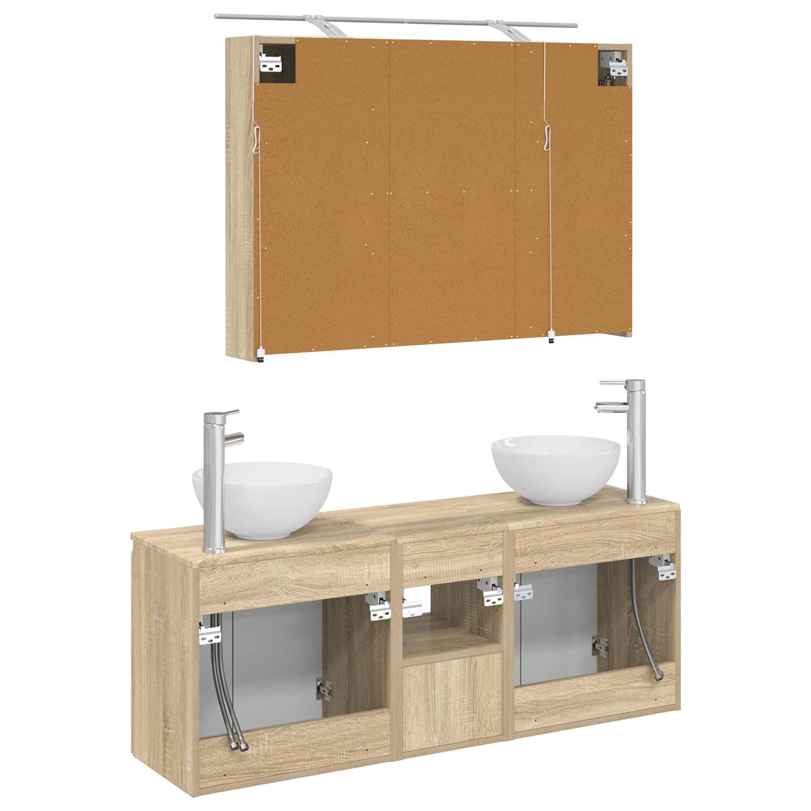 Σετ Ντουλαπιών Μπάνιου 4 pcs Sonoma Δρυς 100 x 14,5 x 70 εκ