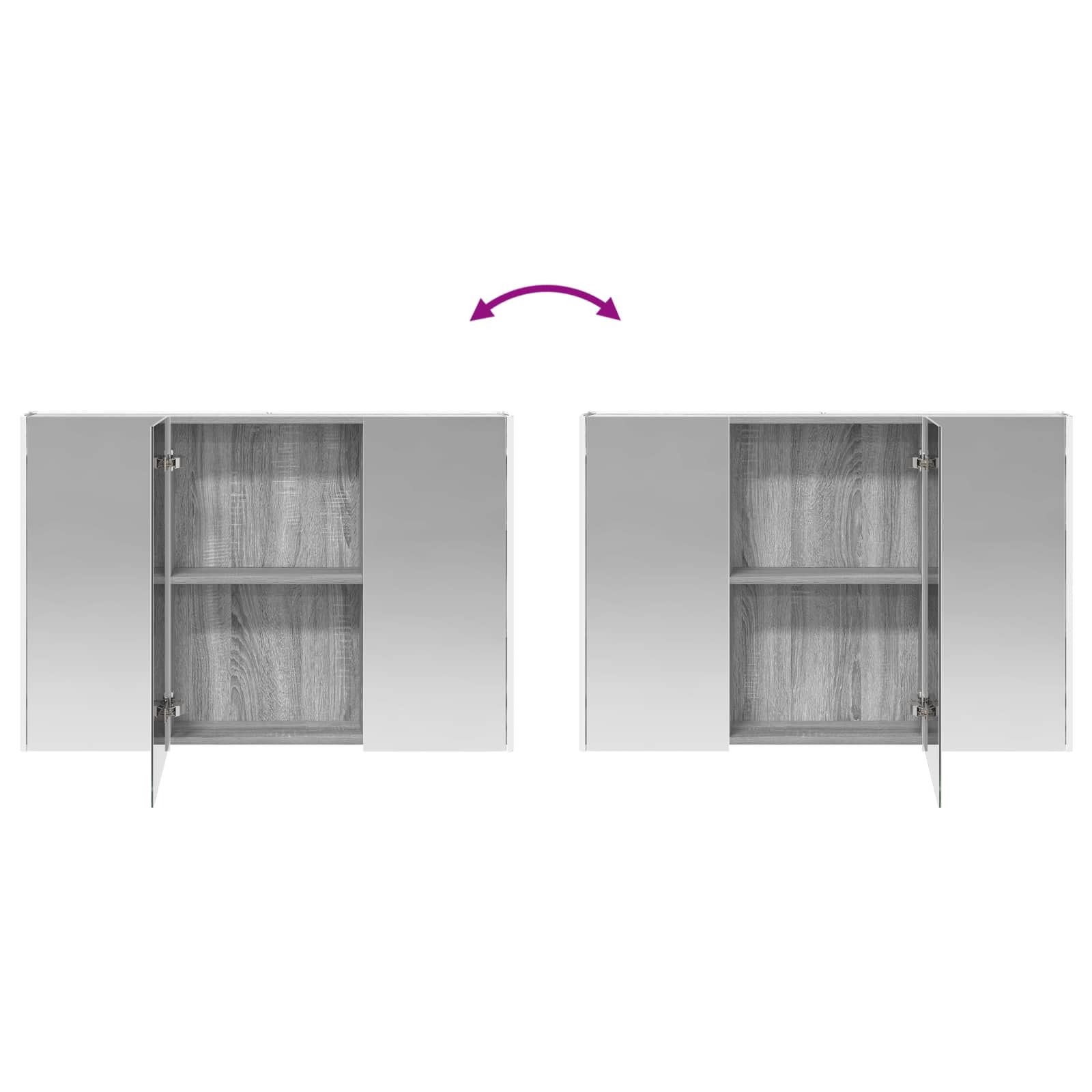 Σετ Ντουλαπιών Μπάνιου 4 pcs Γκρι Sonoma 103,5 x 15,5 x 70 εκ. - Pakobazaar