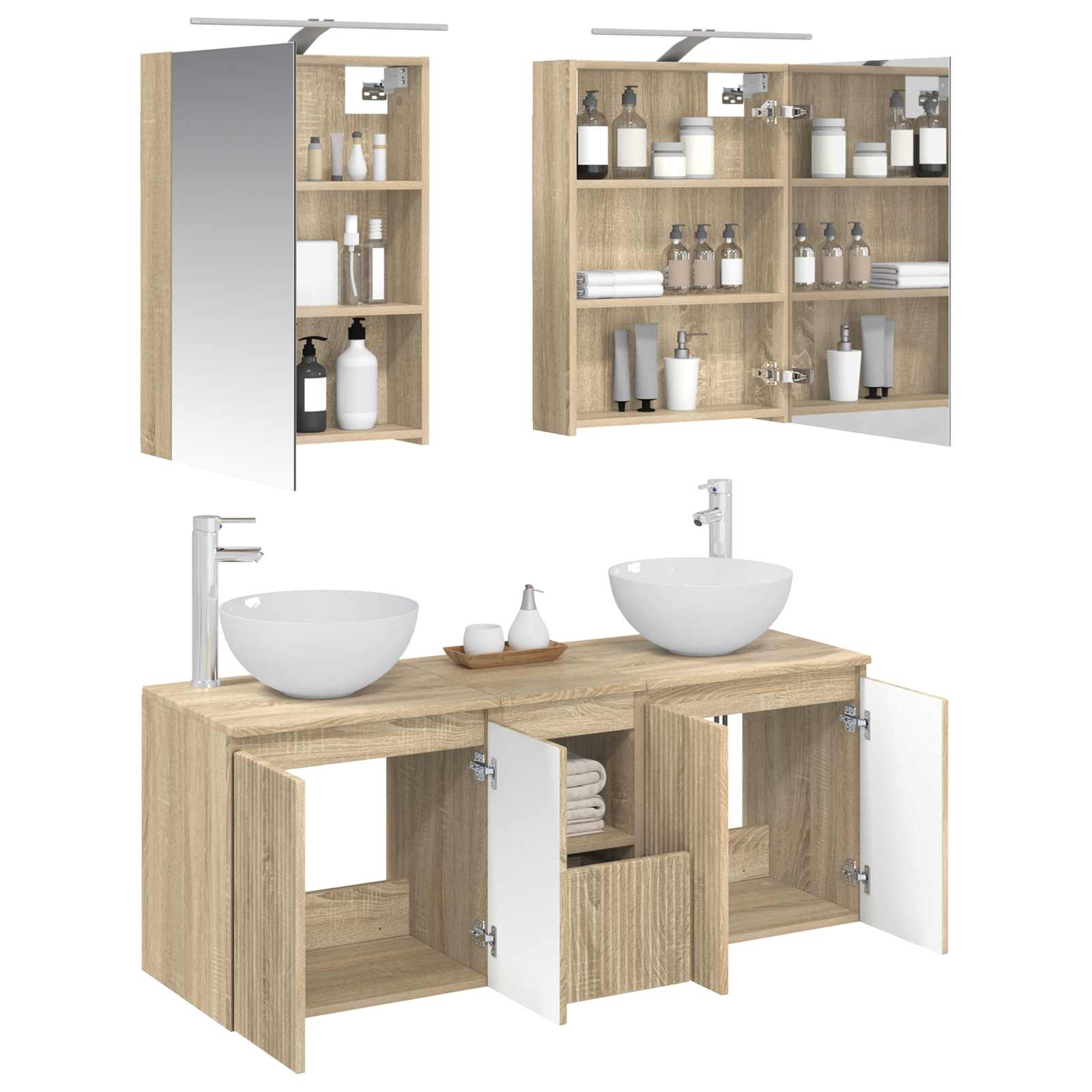 Σετ Ντουλαπιών Μπάνιου 5 pcs Sonoma Δρυς 50 x 14,5 x 70 εκ