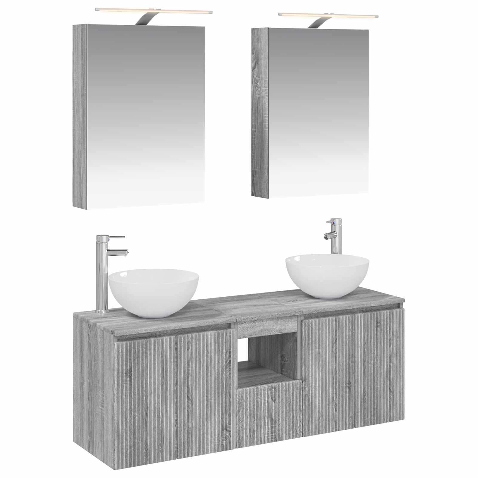 Σετ Ντουλαπιών Μπάνιου 5 pcs Γκρι Sonoma 50 x 14,5 x 70 εκ
