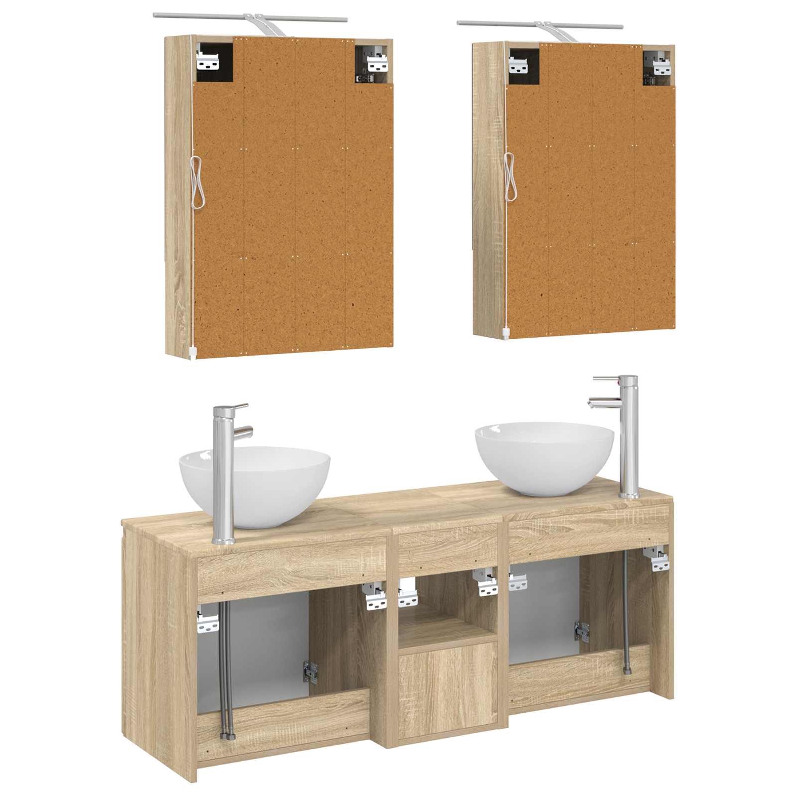 Σετ Ντουλαπιών Μπάνιου 5 pcs Sonoma Δρυς 50 x 14,5 x 70 εκ