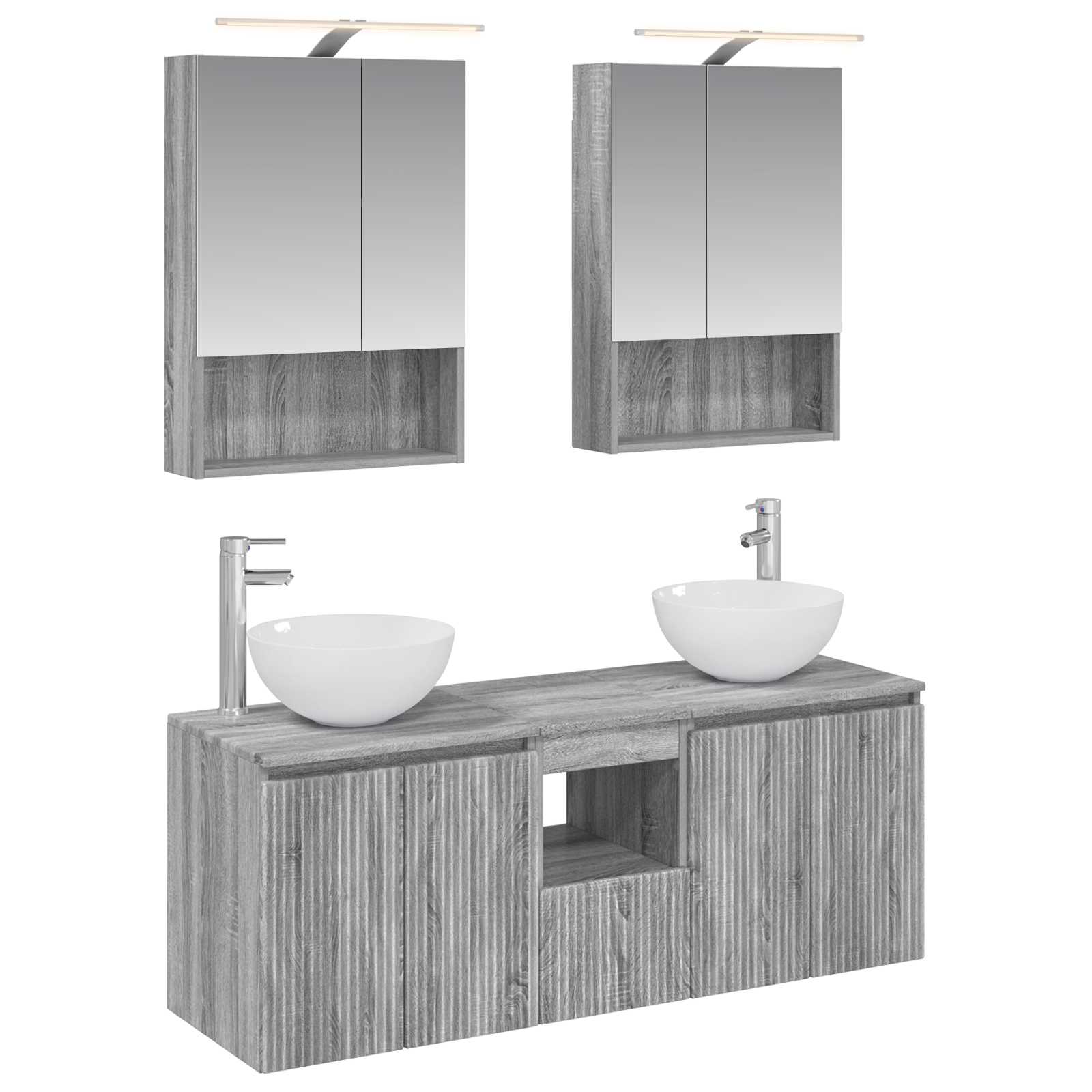 Σετ Ντουλαπιών Μπάνιου 5 pcs Γκρι Sonoma 50 x 14,5 x 70 εκ