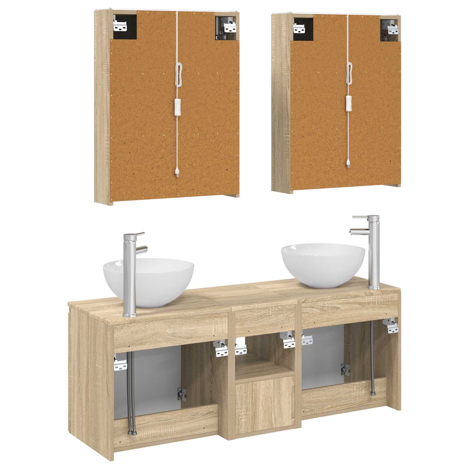 Σετ Ντουλαπιών Μπάνιου 5 pcs Sonoma Δρυς 53 x 15,5 x 70 εκ.
