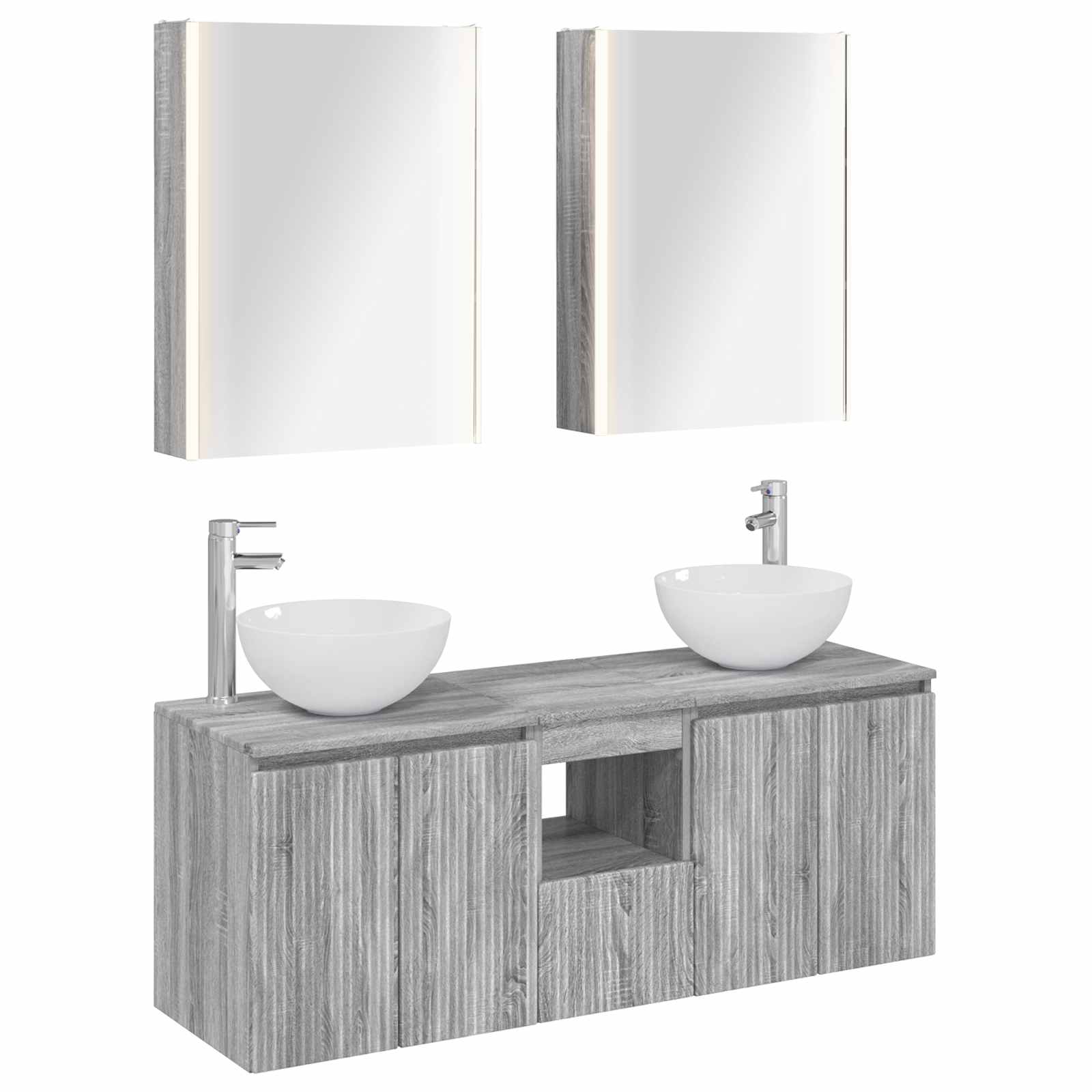 Σετ Ντουλαπιών Μπάνιου 5 pcs Γκρι Sonoma 53 x 15,5 x 70 εκ.