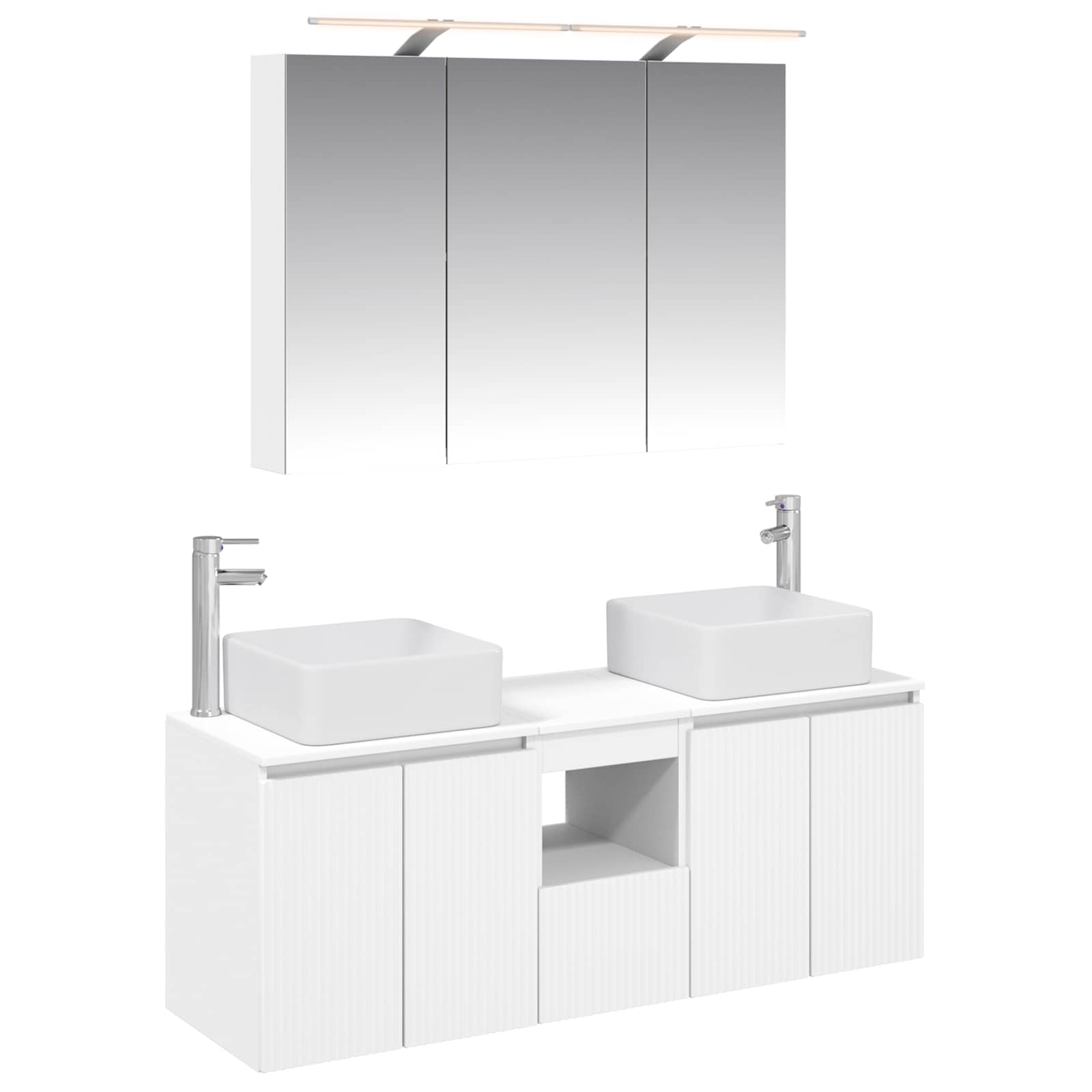 Σετ Ντουλαπιών Μπάνιου 4 pcs Λευκό 100 x 14,5 x 70 εκ