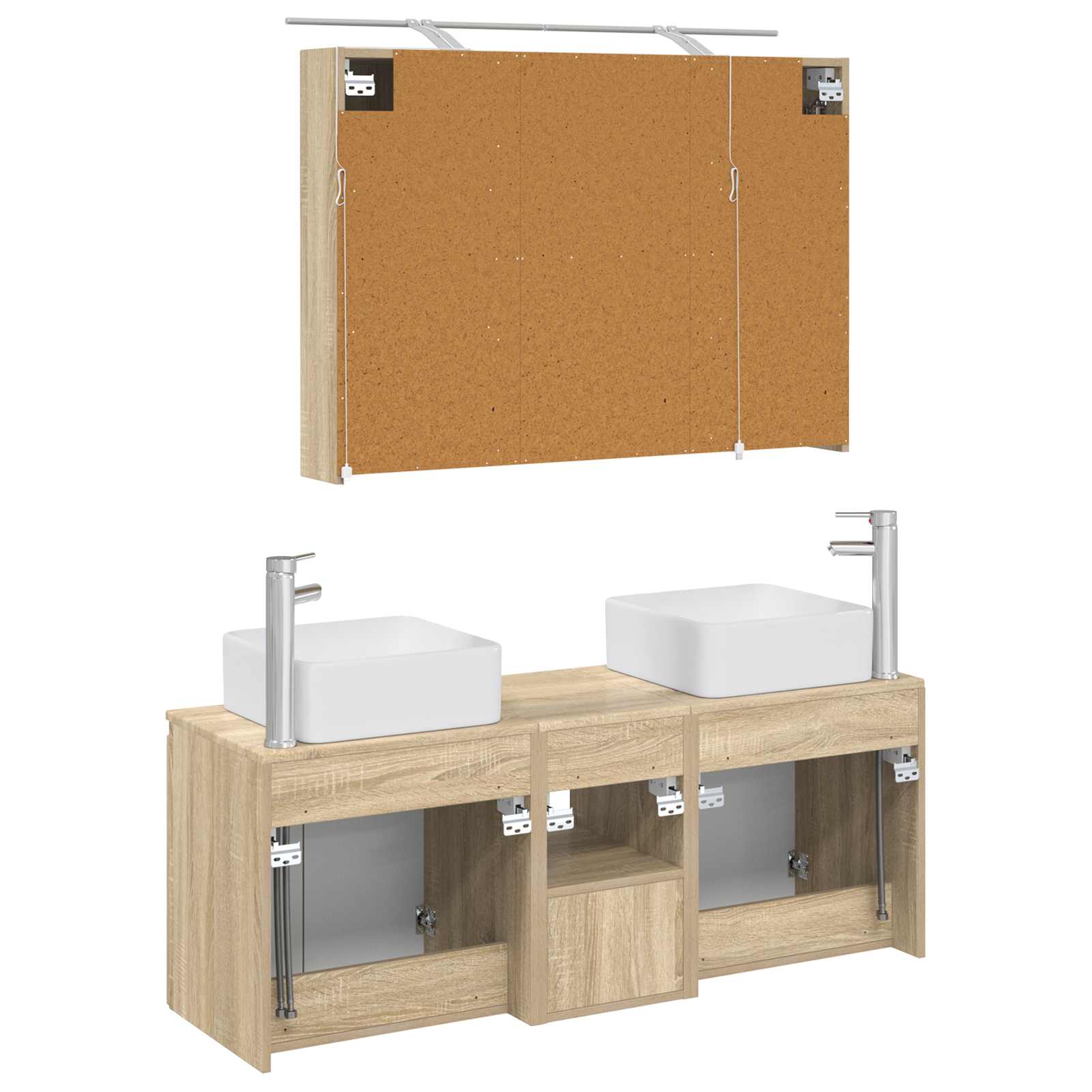 Σετ Ντουλαπιών Μπάνιου 4 pcs Sonoma Δρυς 100 x 14,5 x 70 εκ