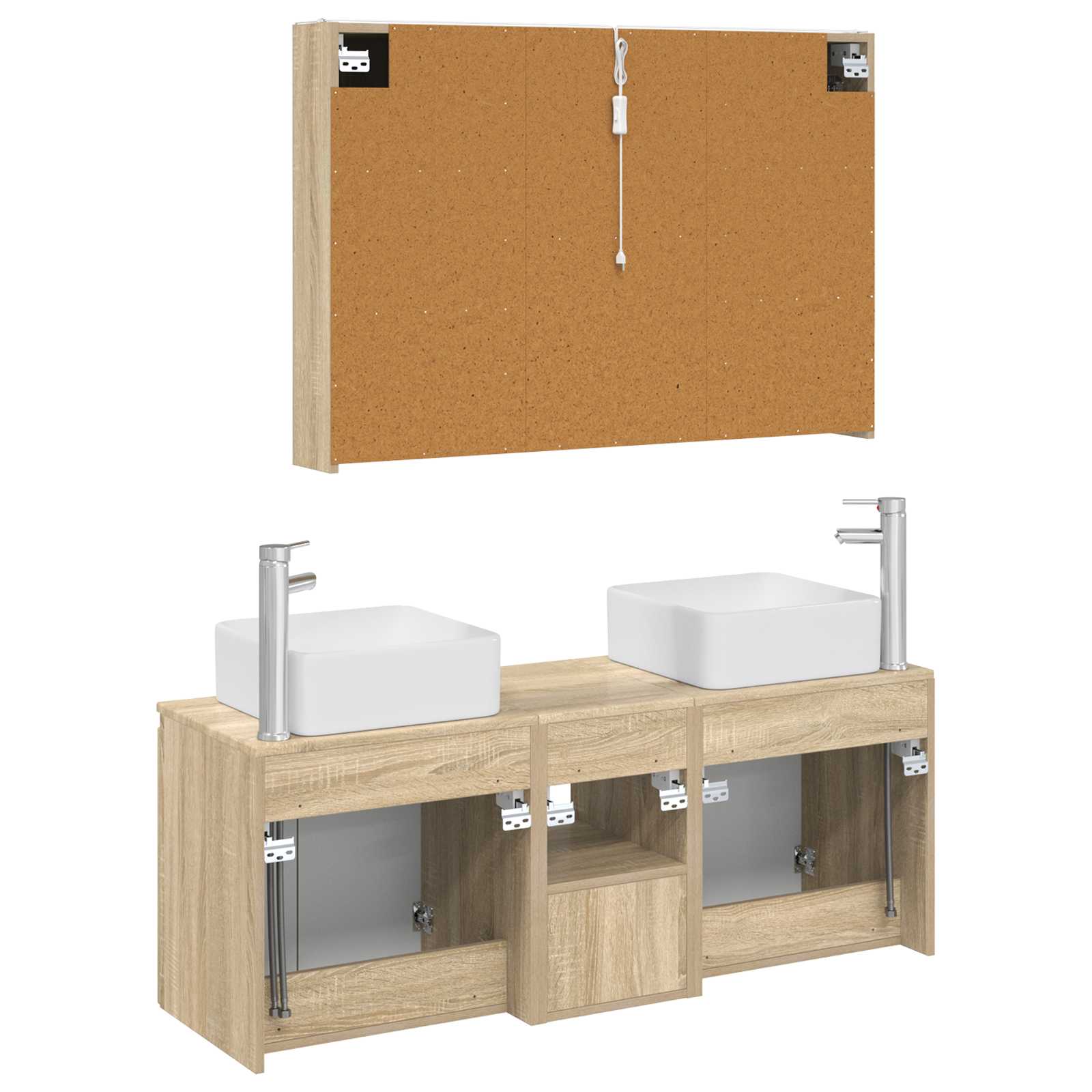 Σετ Ντουλαπιών Μπάνιου 4 pcs Sonoma Δρυς Επεξεργασμένο Ξύλο