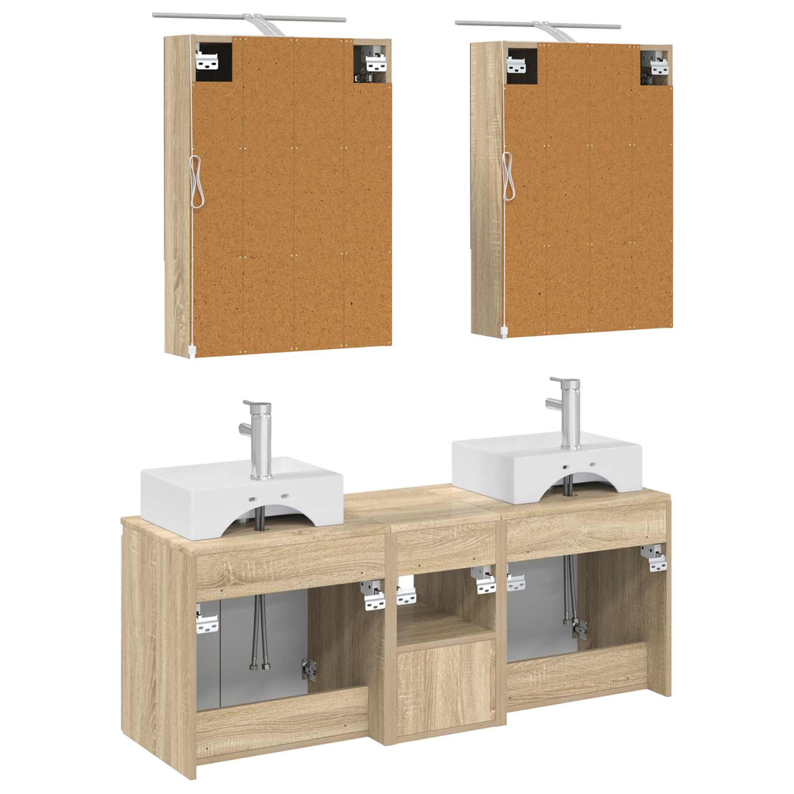 Σετ Ντουλαπιών Μπάνιου 5 pcs Sonoma Δρυς Επεξεργασμένο Ξύλο