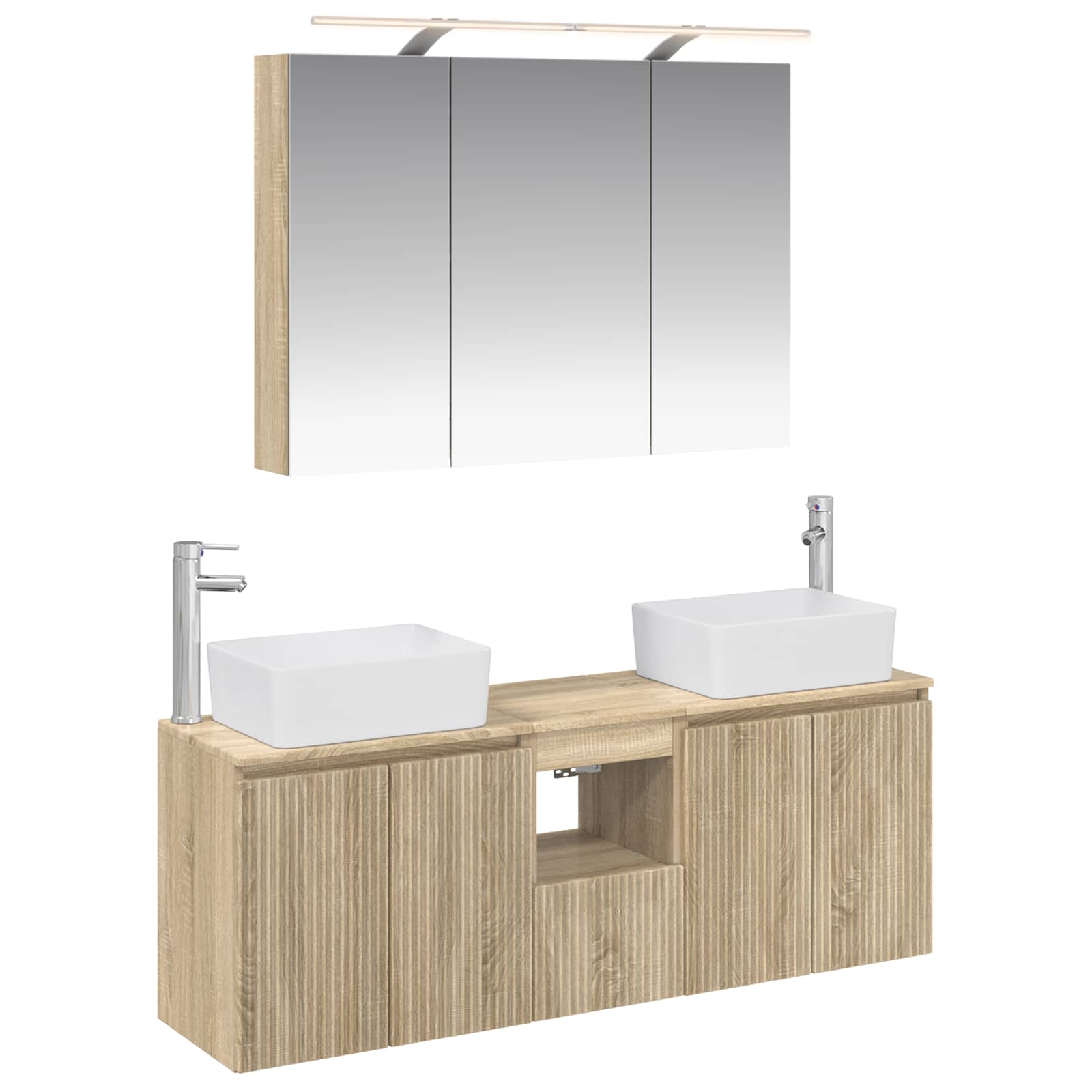 Σετ Ντουλαπιών Μπάνιου 4 pcs Sonoma Δρυς Επεξεργασμένο Ξύλο