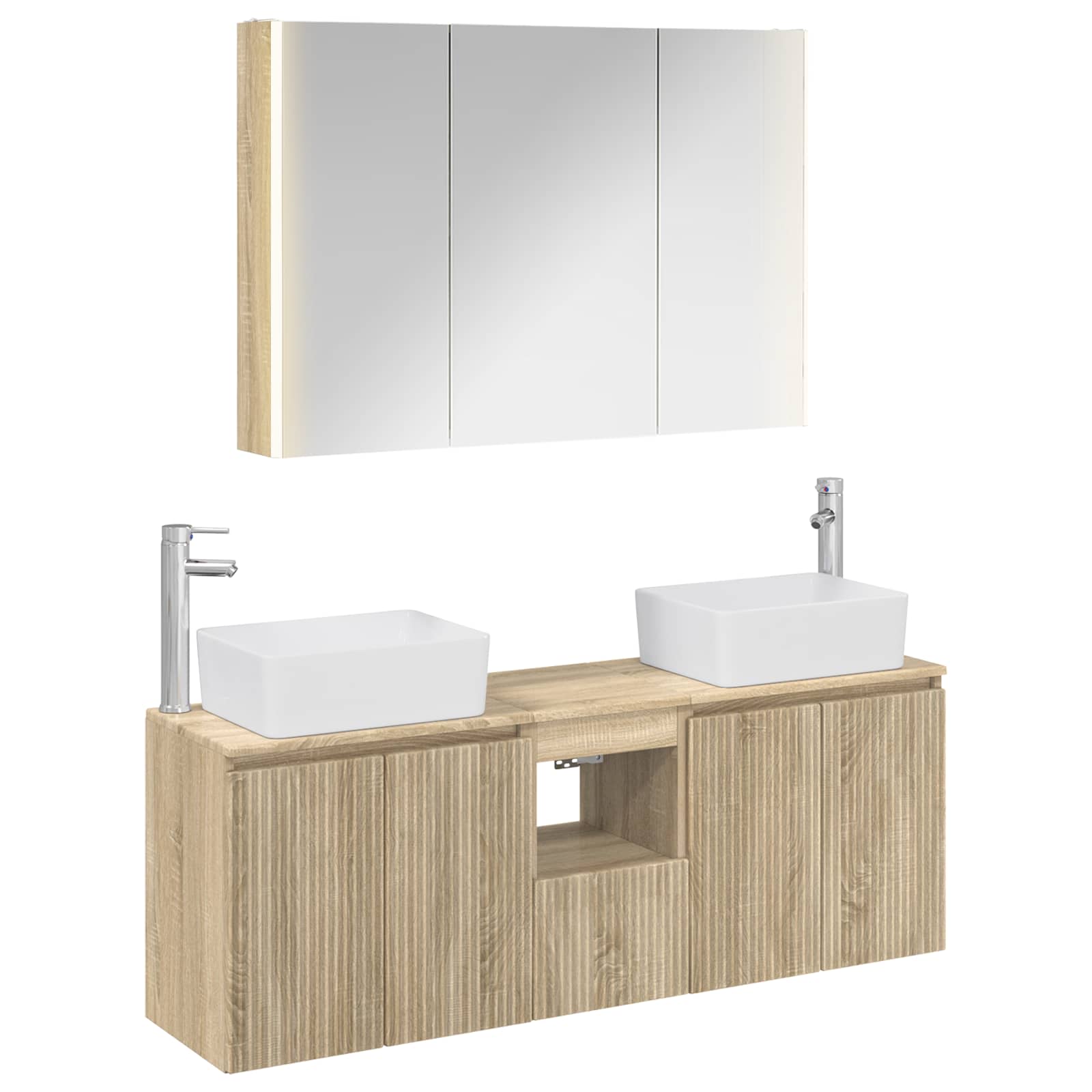 Σετ Ντουλαπιών Μπάνιου 4 pcs Sonoma Δρυς Επεξεργασμένο Ξύλο