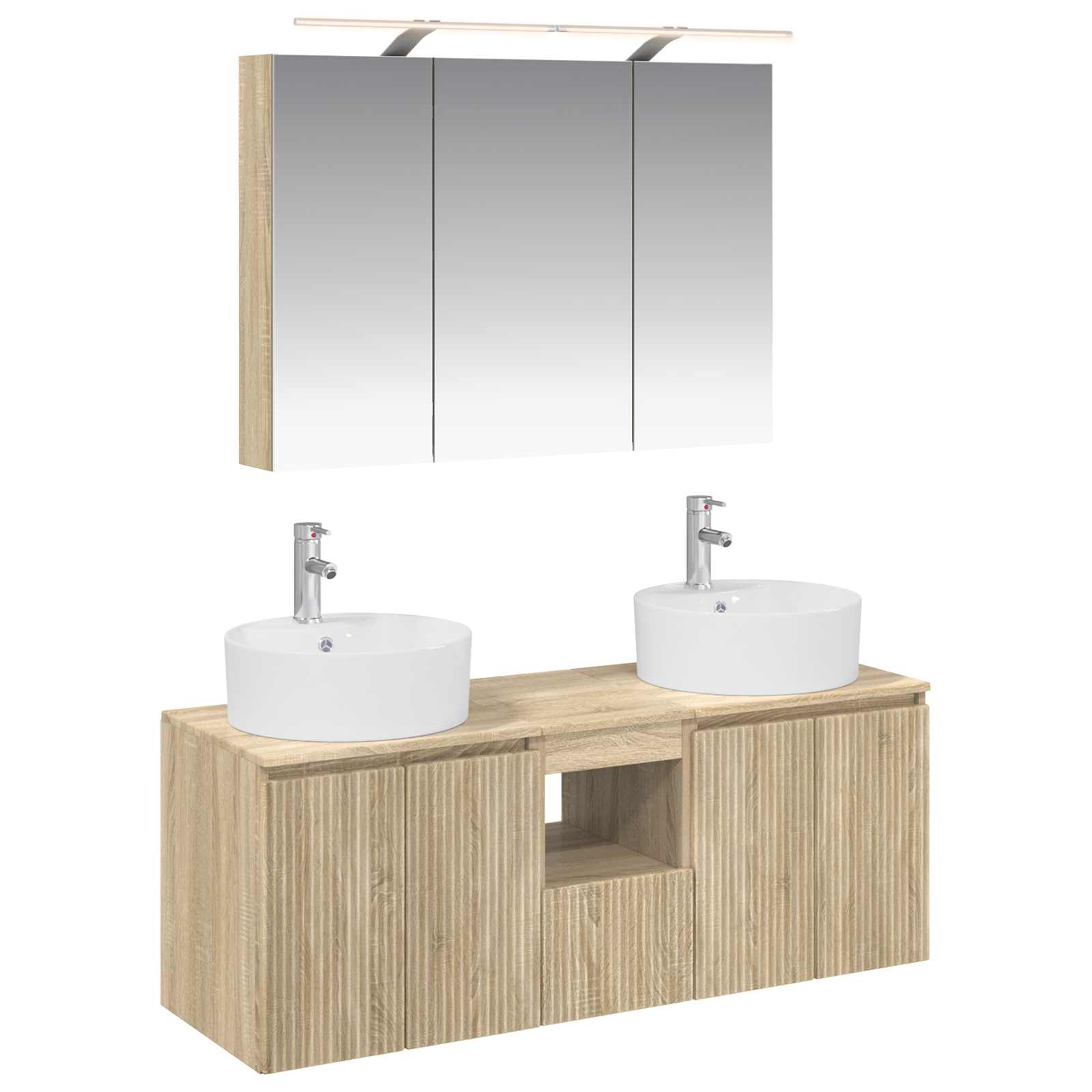 Σετ Ντουλαπιών Μπάνιου 4 pcs Sonoma Δρυς Επεξεργασμένο Ξύλο - Pakobazaar