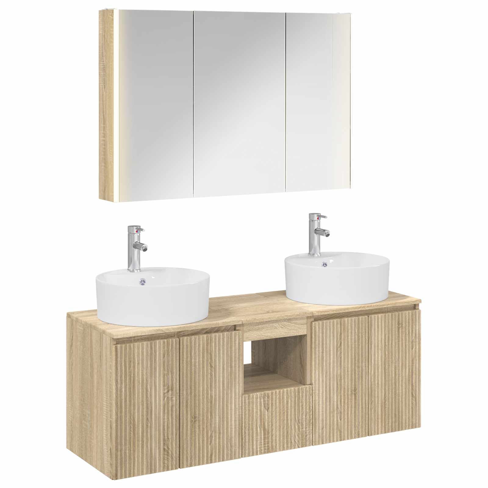 Σετ Ντουλαπιών Μπάνιου 4 pcs Sonoma Δρυς Επεξεργασμένο Ξύλο