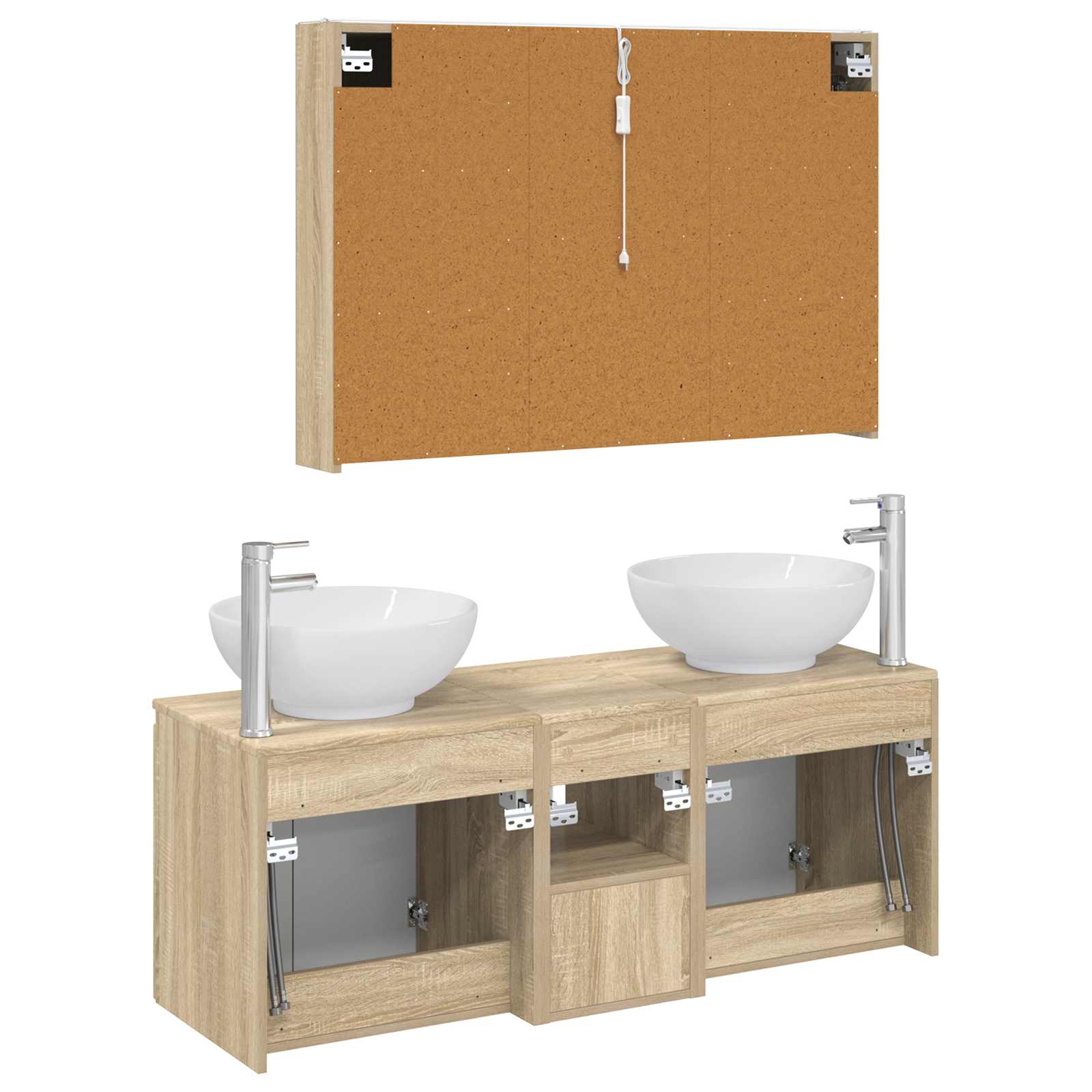 Σετ Ντουλαπιών Μπάνιου 4 pcs Sonoma Δρυς Επεξεργασμένο Ξύλο