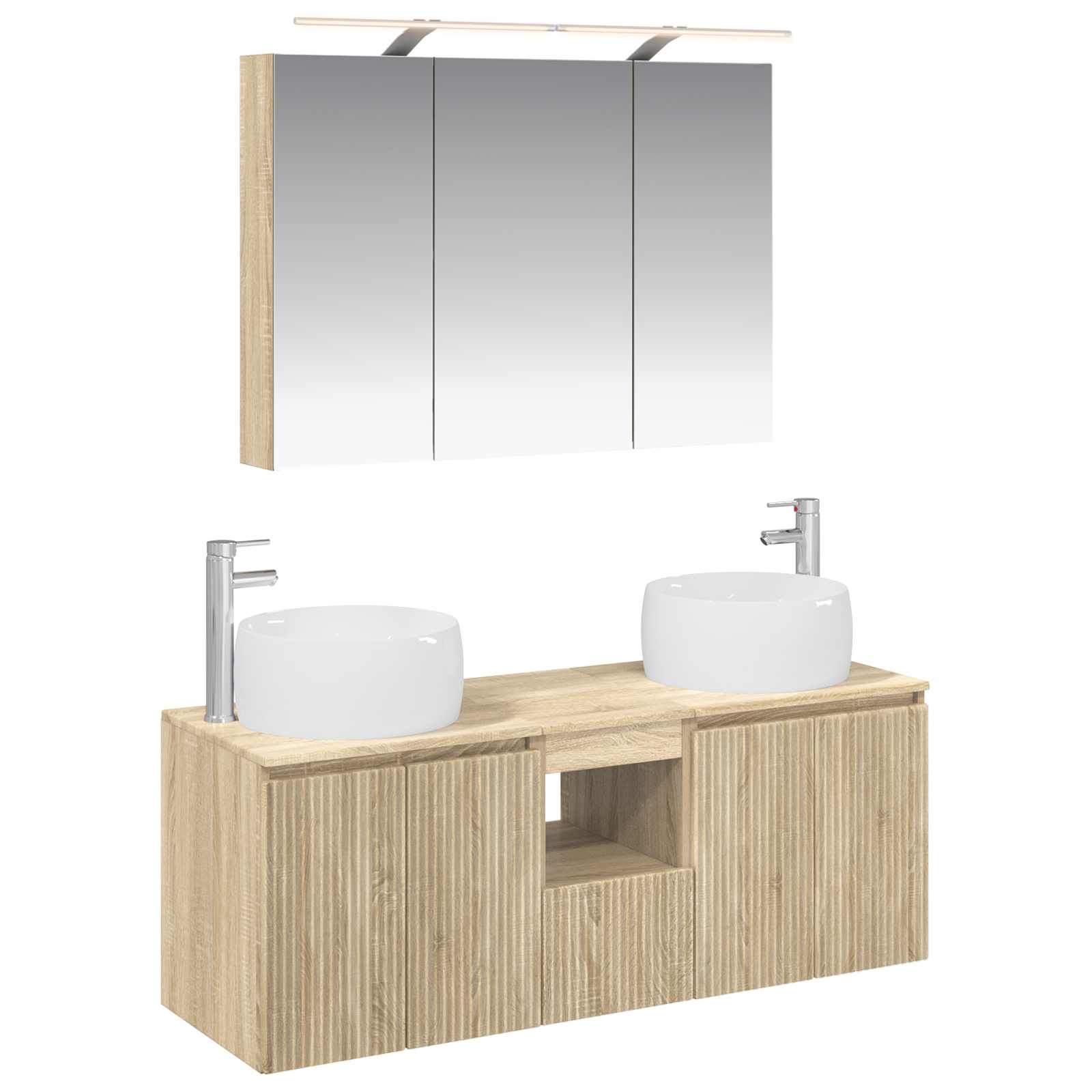 Σετ Ντουλαπιών Μπάνιου 4 pcs Sonoma Δρυς Επεξεργασμένο Ξύλο - Pakobazaar