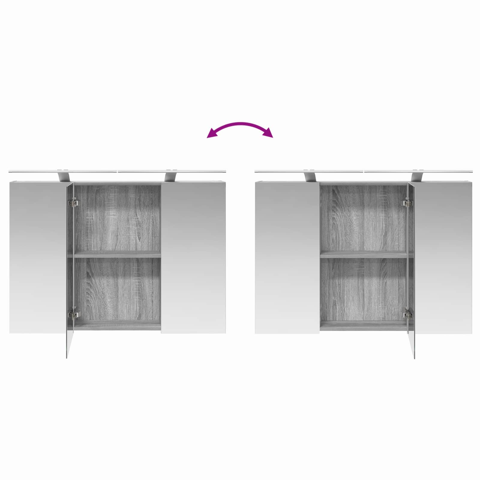 Σετ Ντουλαπιών Μπάνιου 4 pcs Γκρι Sonoma 100 x 14,5 x 70 εκ - Pakobazaar