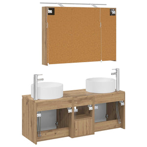 Σετ Ντουλαπιών Μπάνιου 4 pcs Artisan Δρυς 100 x 14,5 x 70 εκ - Pakobazaar