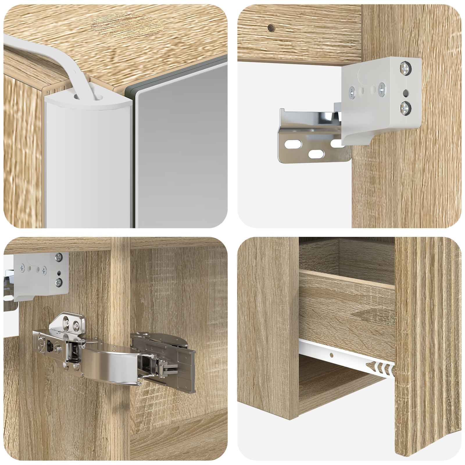 Σετ Ντουλαπιών Μπάνιου 4 pcs Sonoma Δρυς 103,5 x 15,5 x 70 εκ. - Pakobazaar