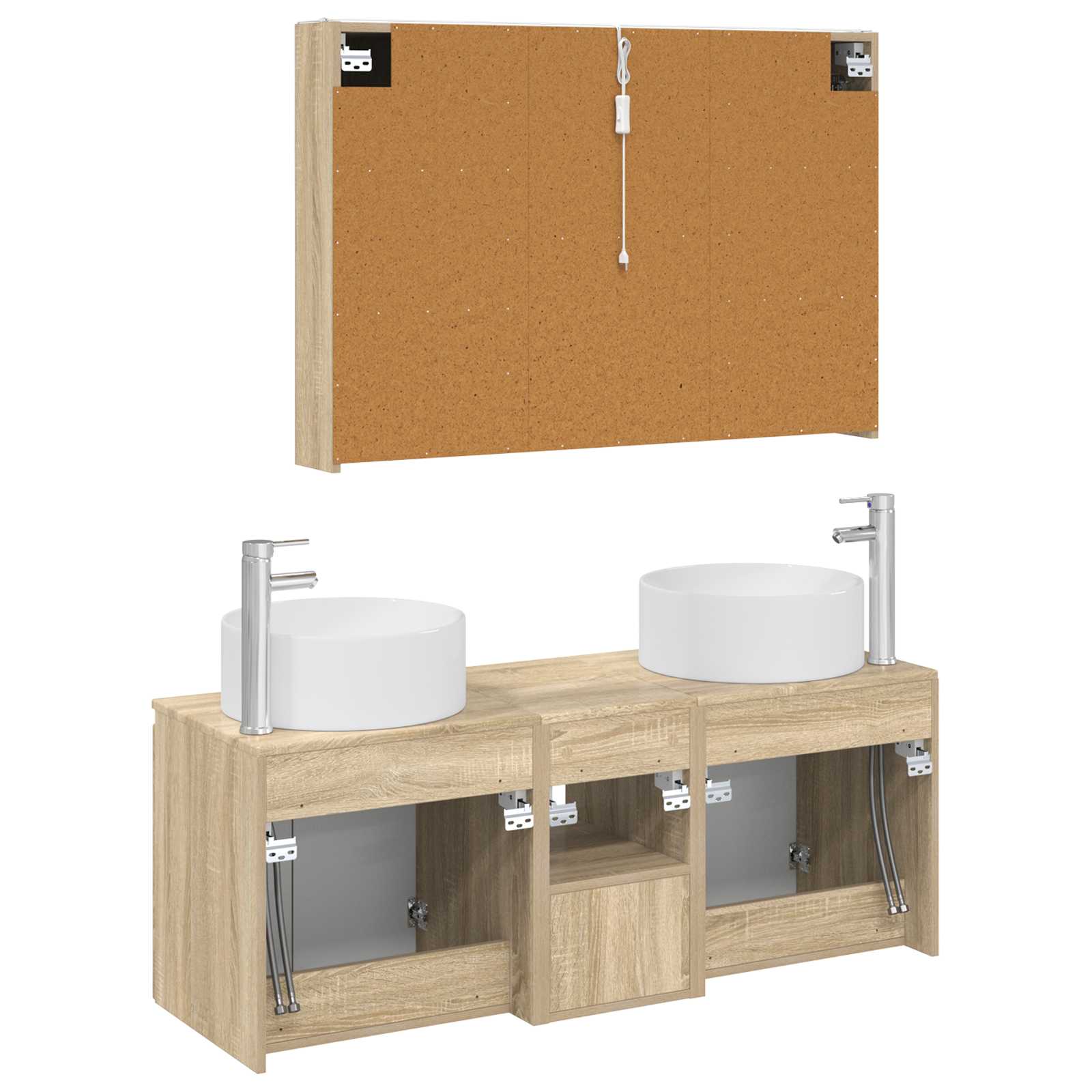 Σετ Ντουλαπιών Μπάνιου 4 pcs Sonoma Δρυς 103,5 x 15,5 x 70 εκ. - Pakobazaar