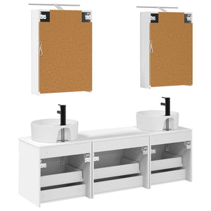 Σετ Ντουλαπιών Μπάνιου 5 pcs Λευκό 50 x 14,5 x 70 εκ - Pakobazaar