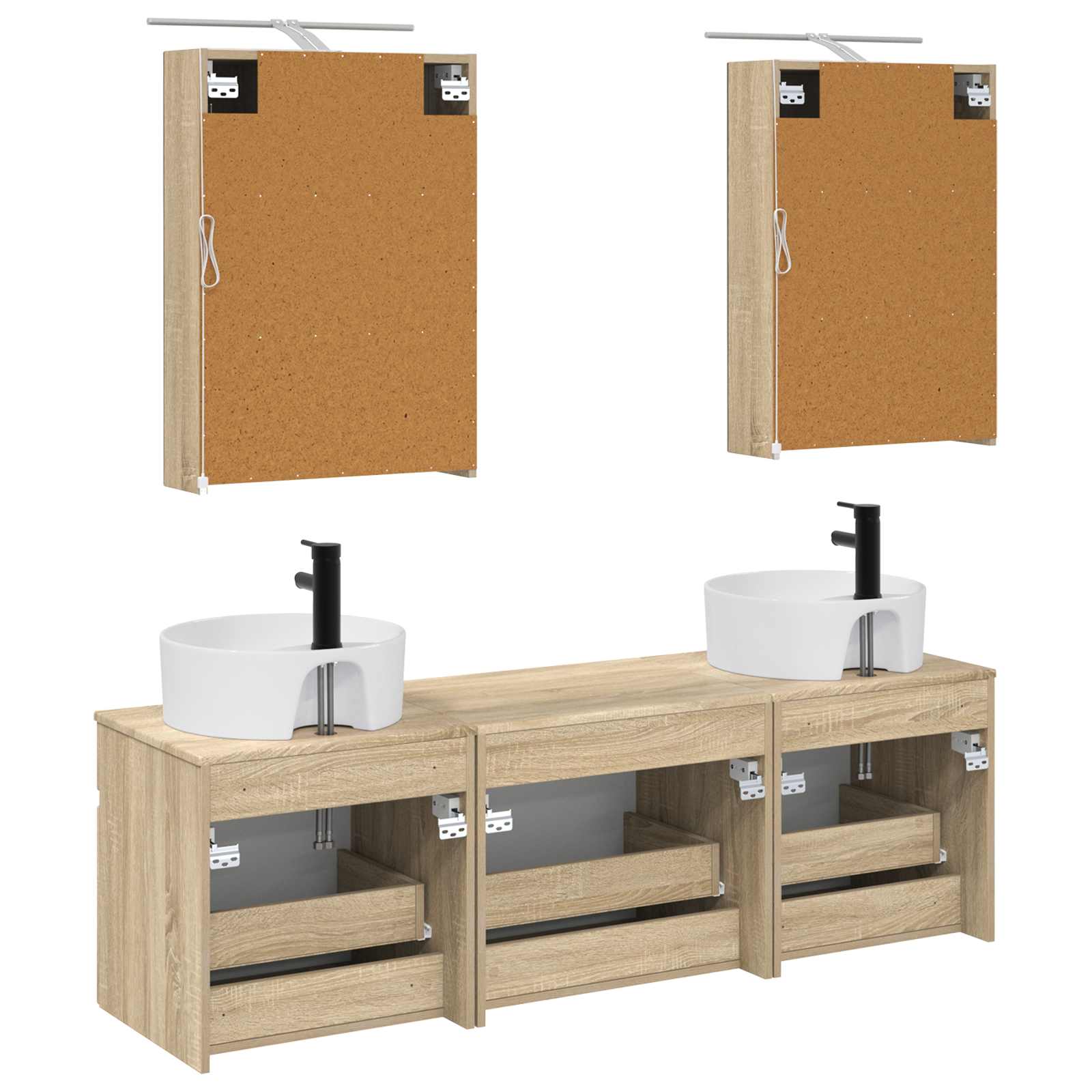 Σετ Ντουλαπιών Μπάνιου 5 pcs Sonoma Δρυς 50 x 14,5 x 70 εκ