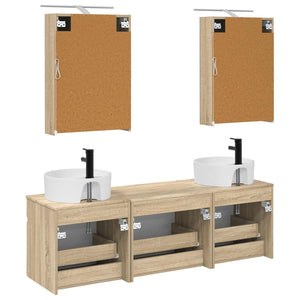 Σετ Ντουλαπιών Μπάνιου 5 pcs Sonoma Δρυς 50 x 14,5 x 70 εκ - Pakobazaar