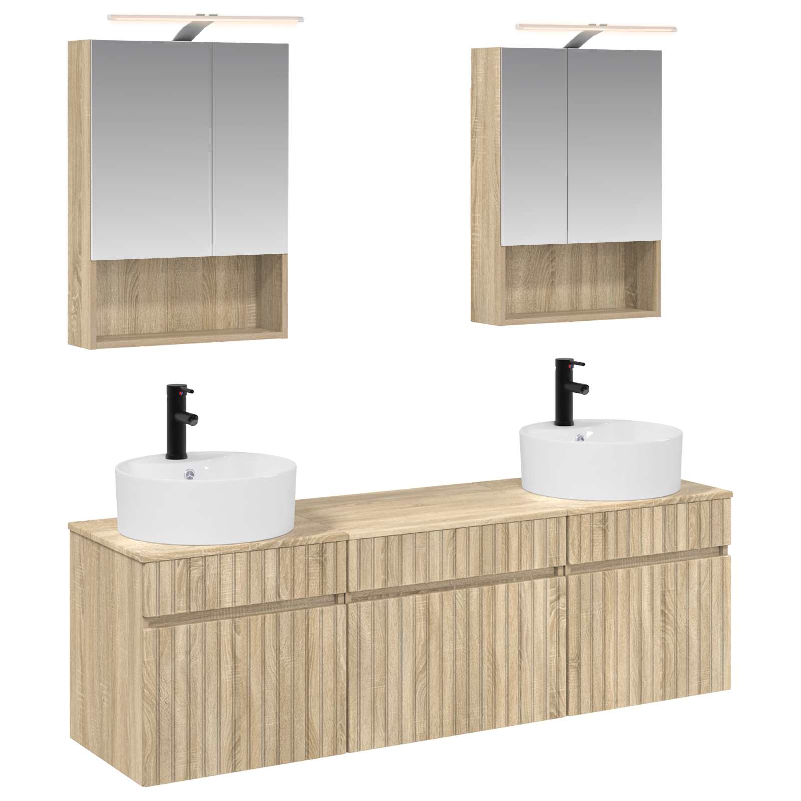 Σετ Ντουλαπιών Μπάνιου 5 pcs Sonoma Δρυς 50 x 14,5 x 70 εκ - Pakobazaar