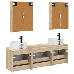 Σετ Ντουλαπιών Μπάνιου 5 pcs Sonoma Δρυς 53 x 15,5 x 70 εκ. - Pakobazaar