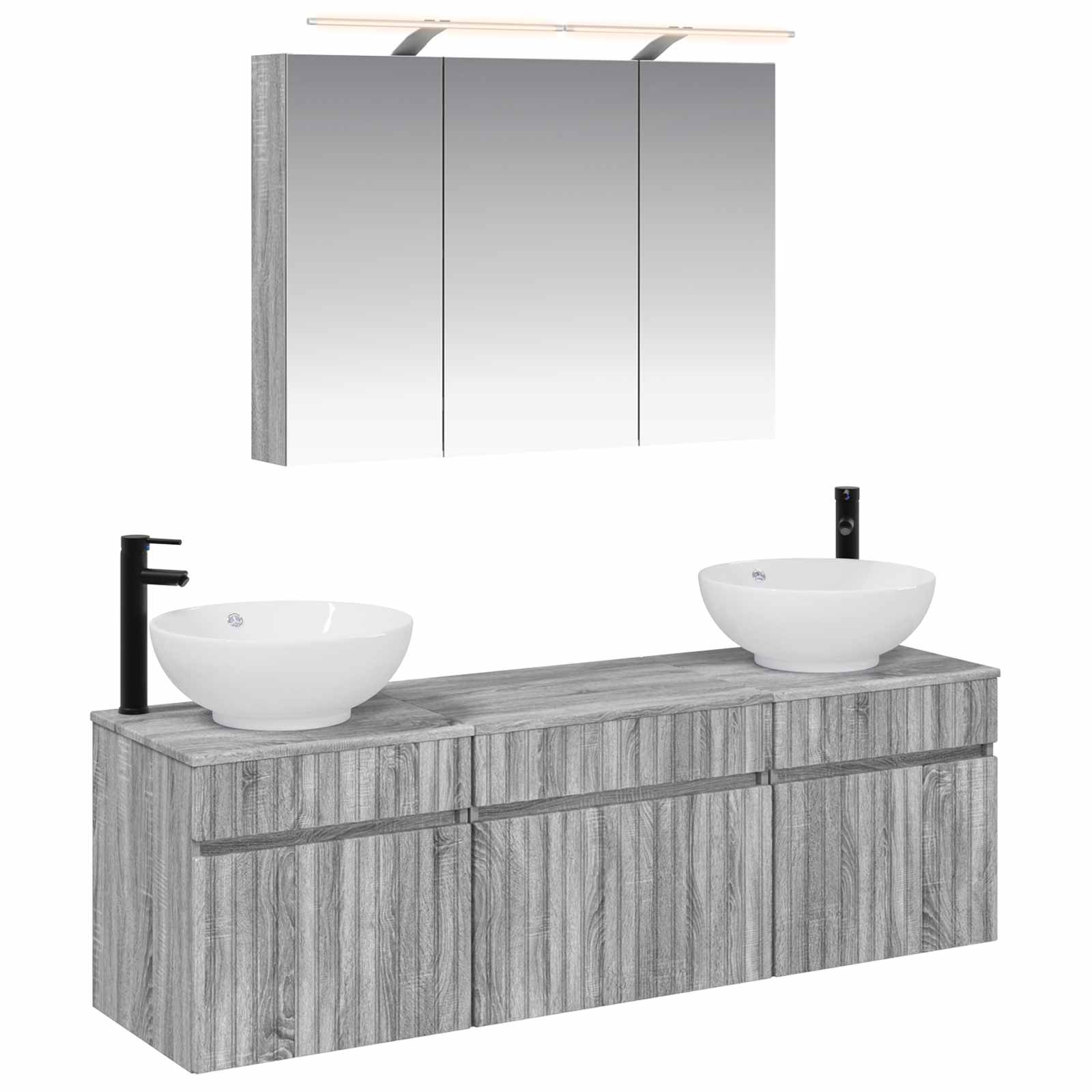 Σετ Ντουλαπιών Μπάνιου 4 pcs Γκρι Sonoma 100 x 14,5 x 70 εκ