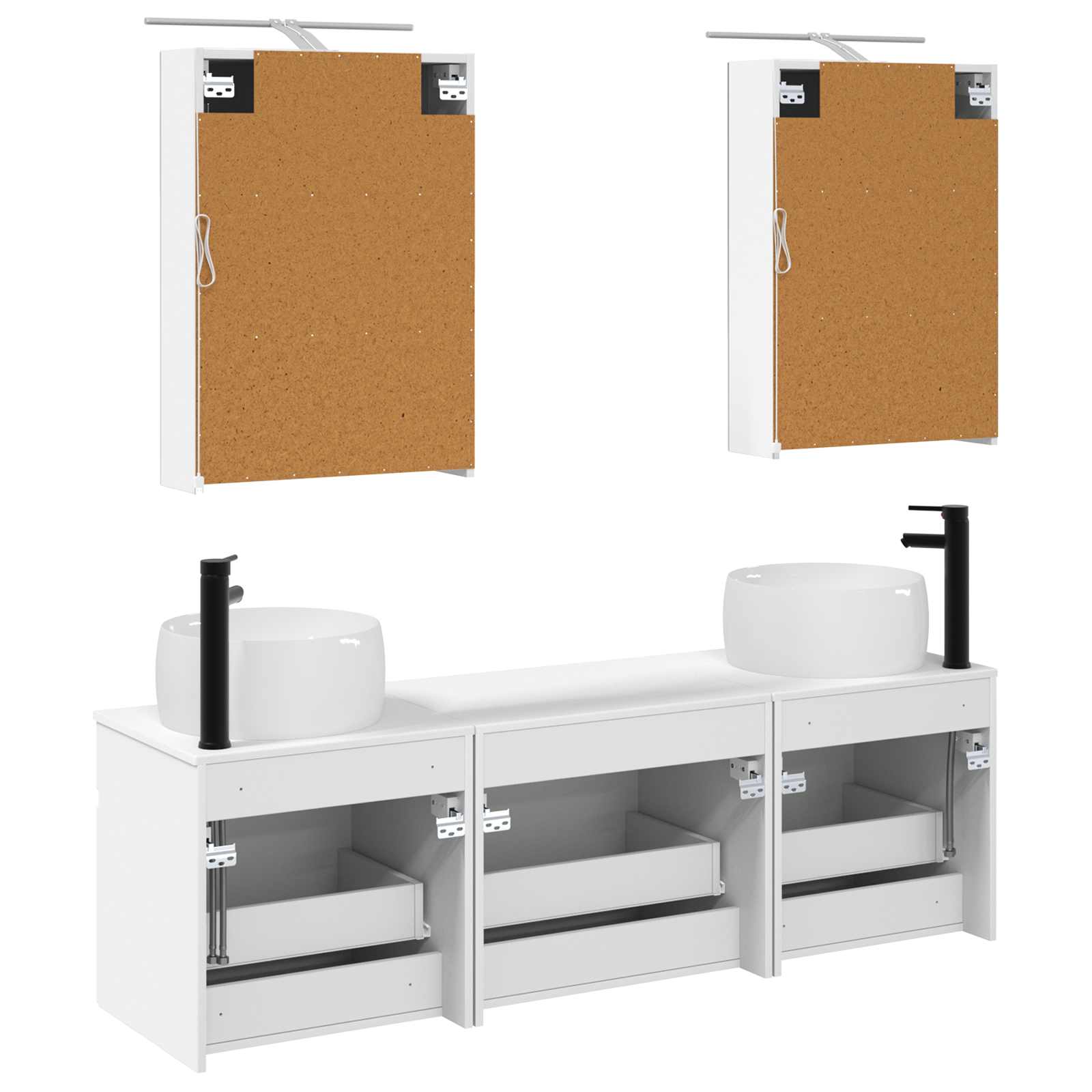 Σετ Ντουλαπιών Μπάνιου 5 pcs Λευκό 50 x 14,5 x 70 εκ