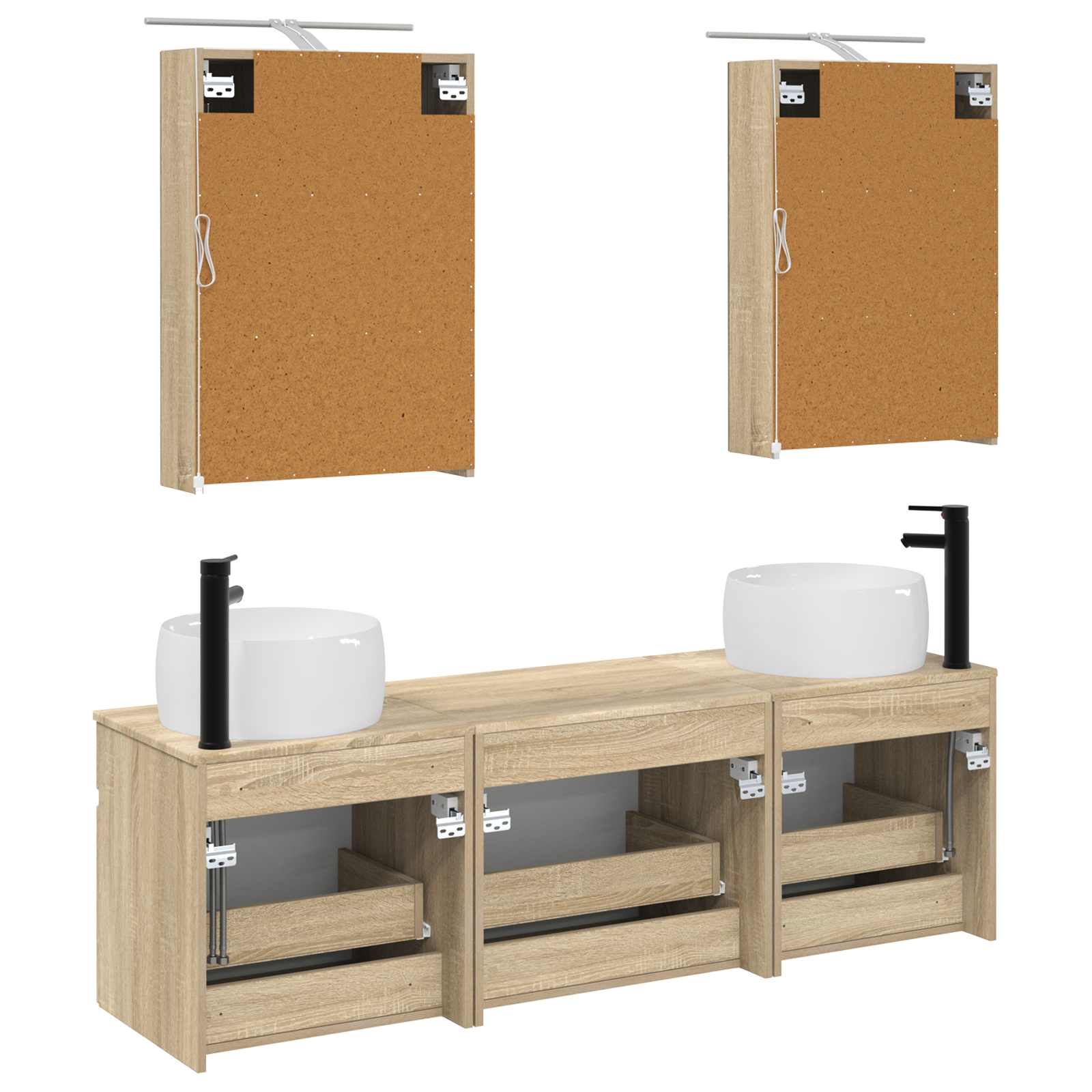 Σετ Ντουλαπιών Μπάνιου 5 pcs Sonoma Δρυς 50 x 14,5 x 70 εκ
