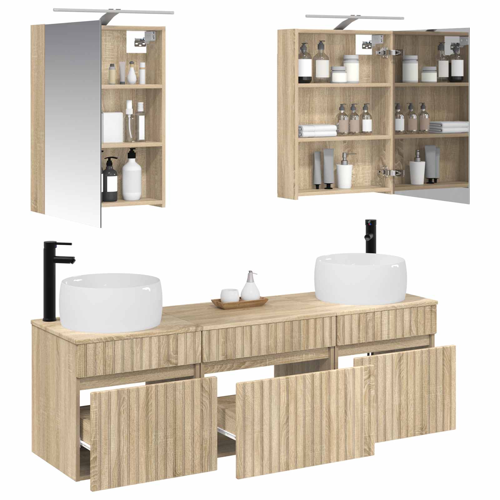 Σετ Ντουλαπιών Μπάνιου 5 pcs Sonoma Δρυς 50 x 14,5 x 70 εκ