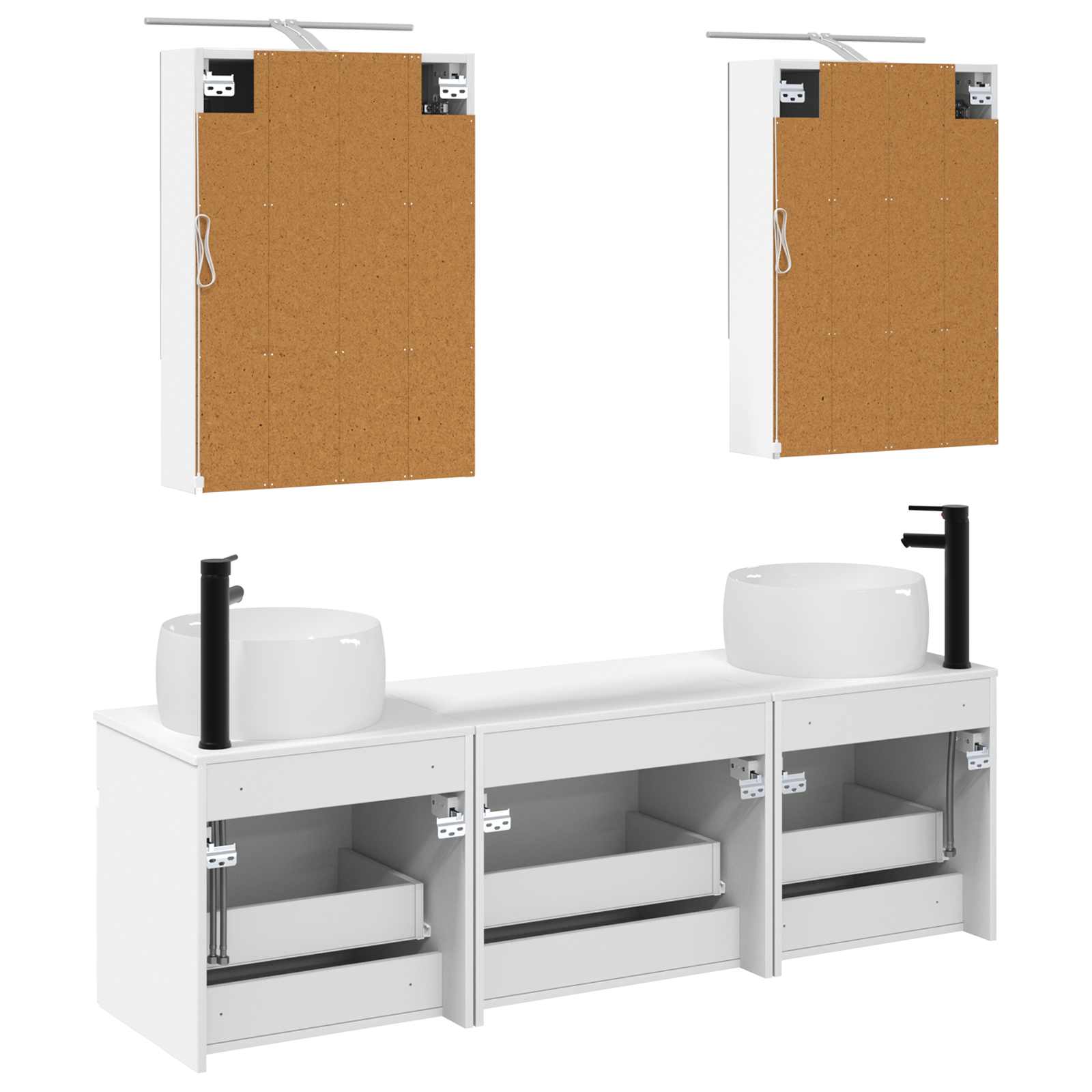 Σετ Ντουλαπιών Μπάνιου 5 pcs Λευκό 50 x 14,5 x 70 εκ