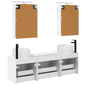 Σετ Ντουλαπιών Μπάνιου 5 pcs Λευκό 50 x 14,5 x 70 εκ - Pakobazaar