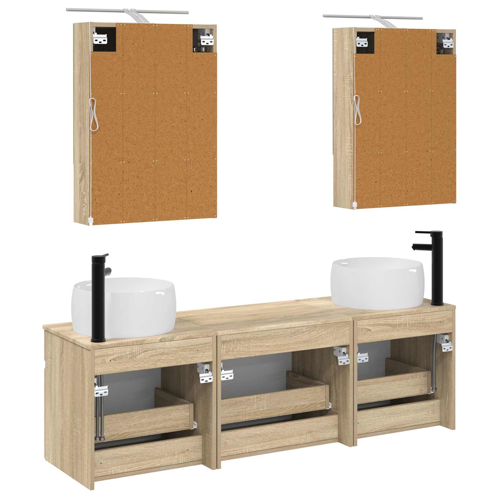 Σετ Ντουλαπιών Μπάνιου 5 pcs Sonoma Δρυς 50 x 14,5 x 70 εκ