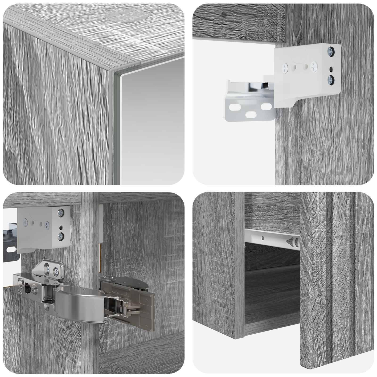 Σετ Ντουλαπιών Μπάνιου 5 pcs Γκρι Sonoma 50 x 14,5 x 70 εκ - Pakobazaar