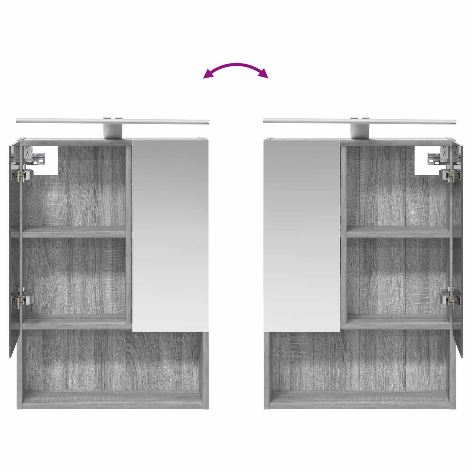 Σετ Ντουλαπιών Μπάνιου 5 pcs Γκρι Sonoma 50 x 14,5 x 70 εκ - Pakobazaar